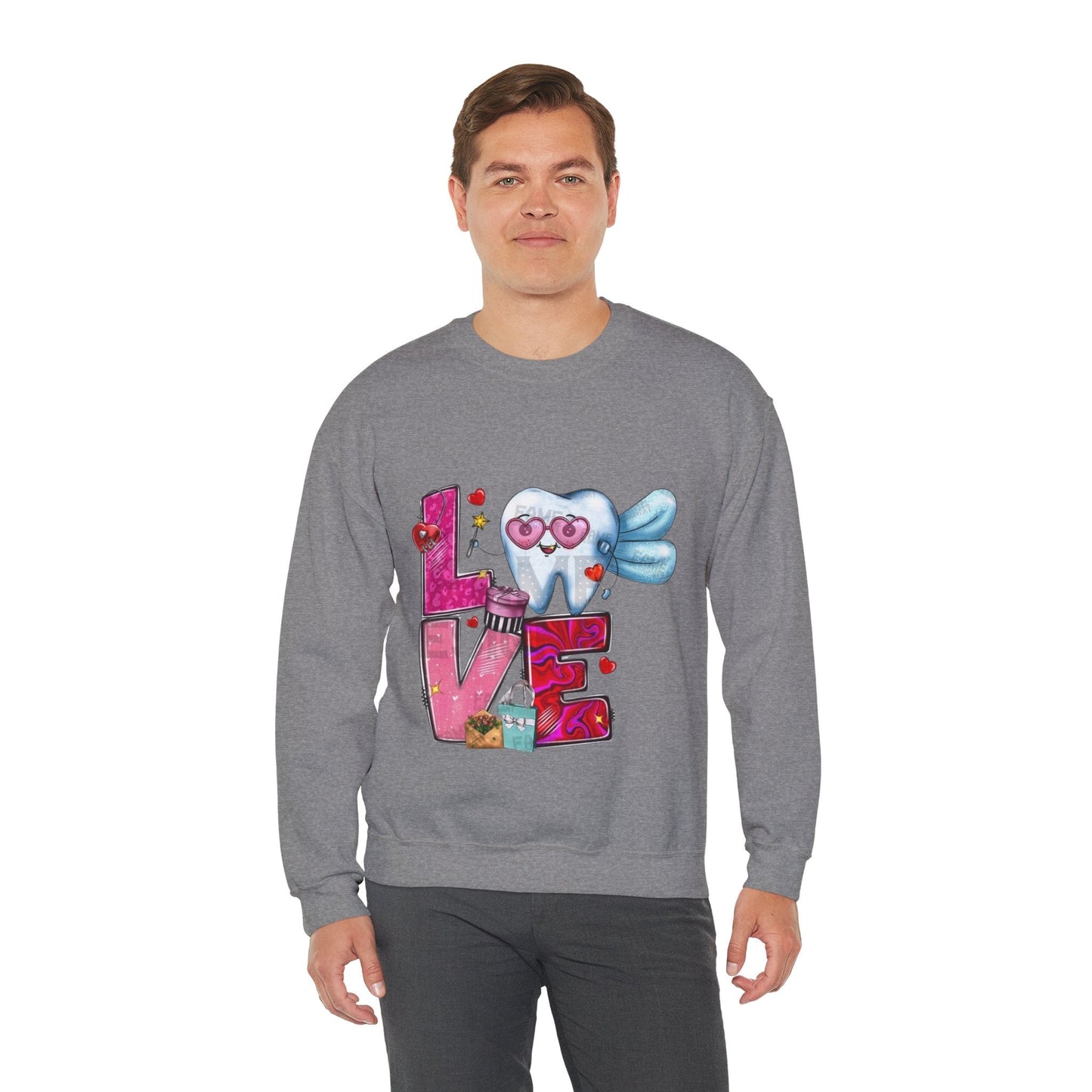 Love Dental Valentine Sweatshirt, Dental Hygienist Gift
