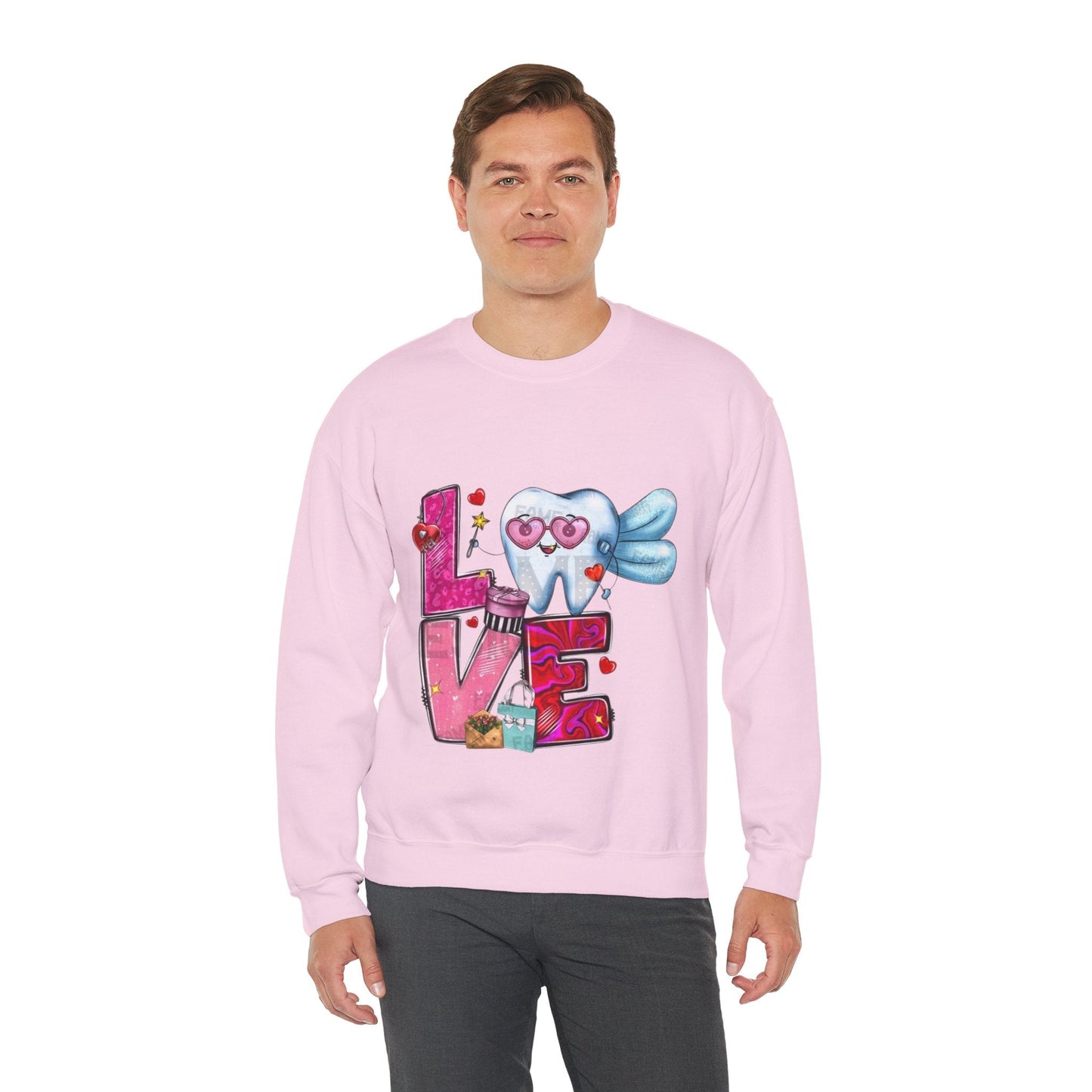 Love Dental Valentine Sweatshirt, Dental Hygienist Gift