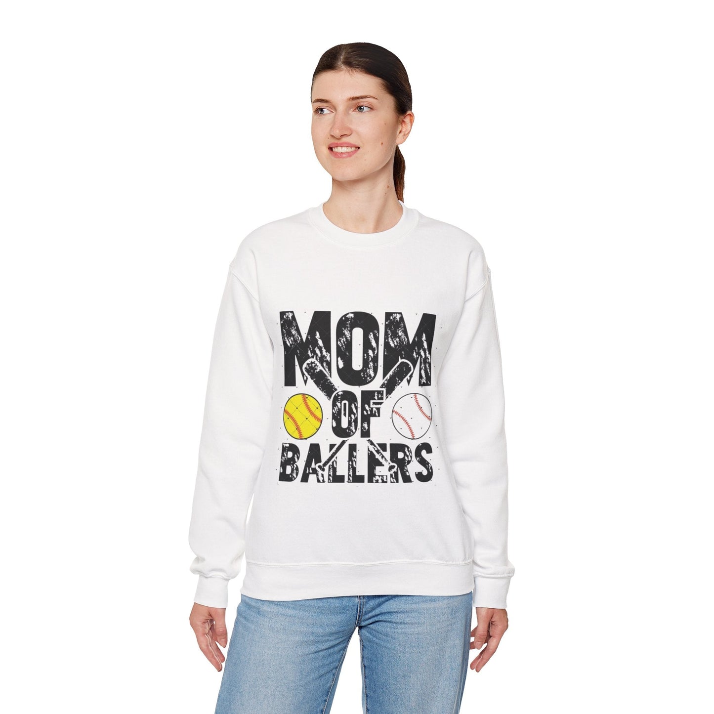 Mom of Ballers Crewneck Sweatshirt - Unisex Heavy Blend