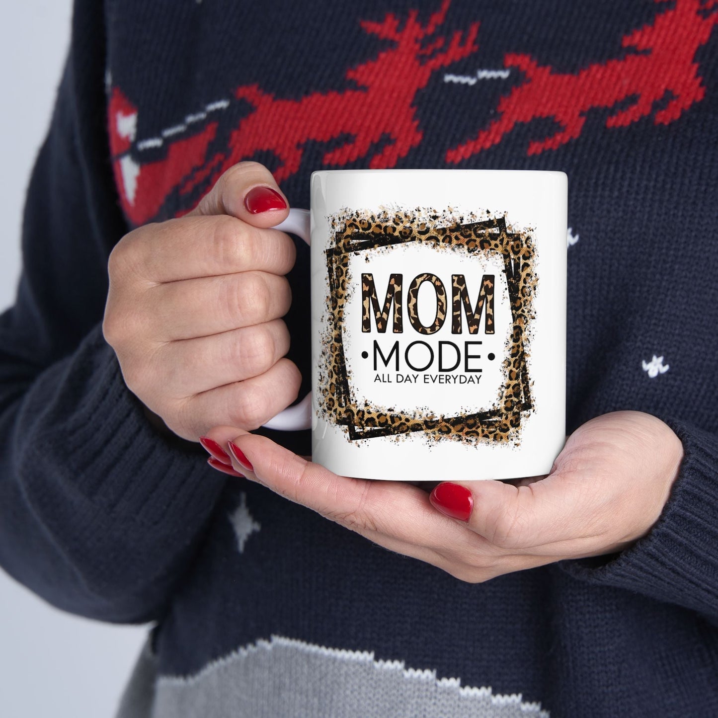 Leopard Print Mom Coffee Mug - 11oz & 15oz - Perfect Gift for Mother's Day