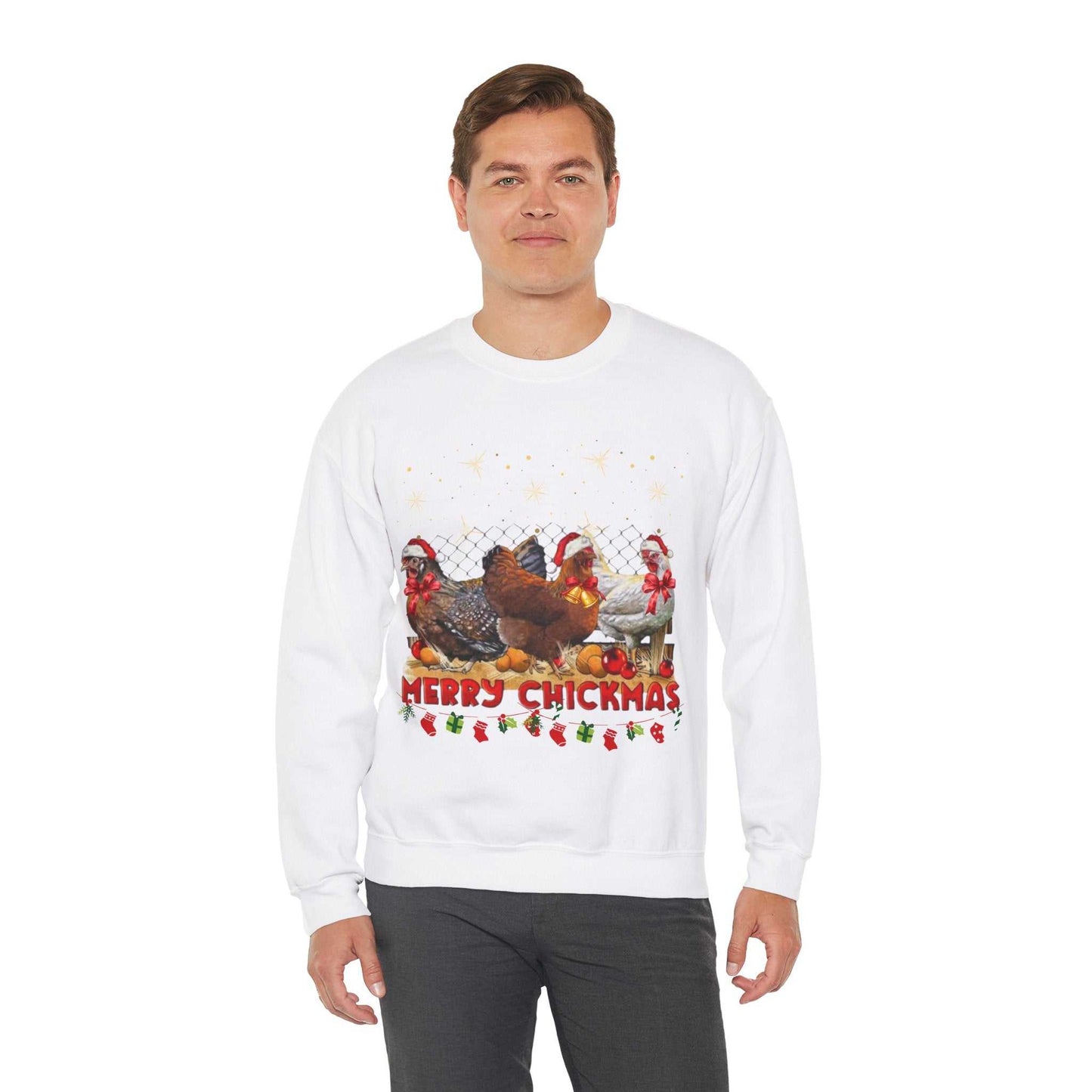 Merry Chickmas Sweatshirt, Cute Christmas Chickens Gift