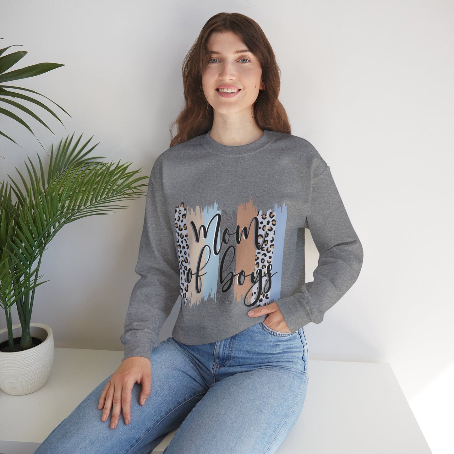 Mom of Boys Crewneck Sweatshirt - Stylish and Cozy Gift for Moms