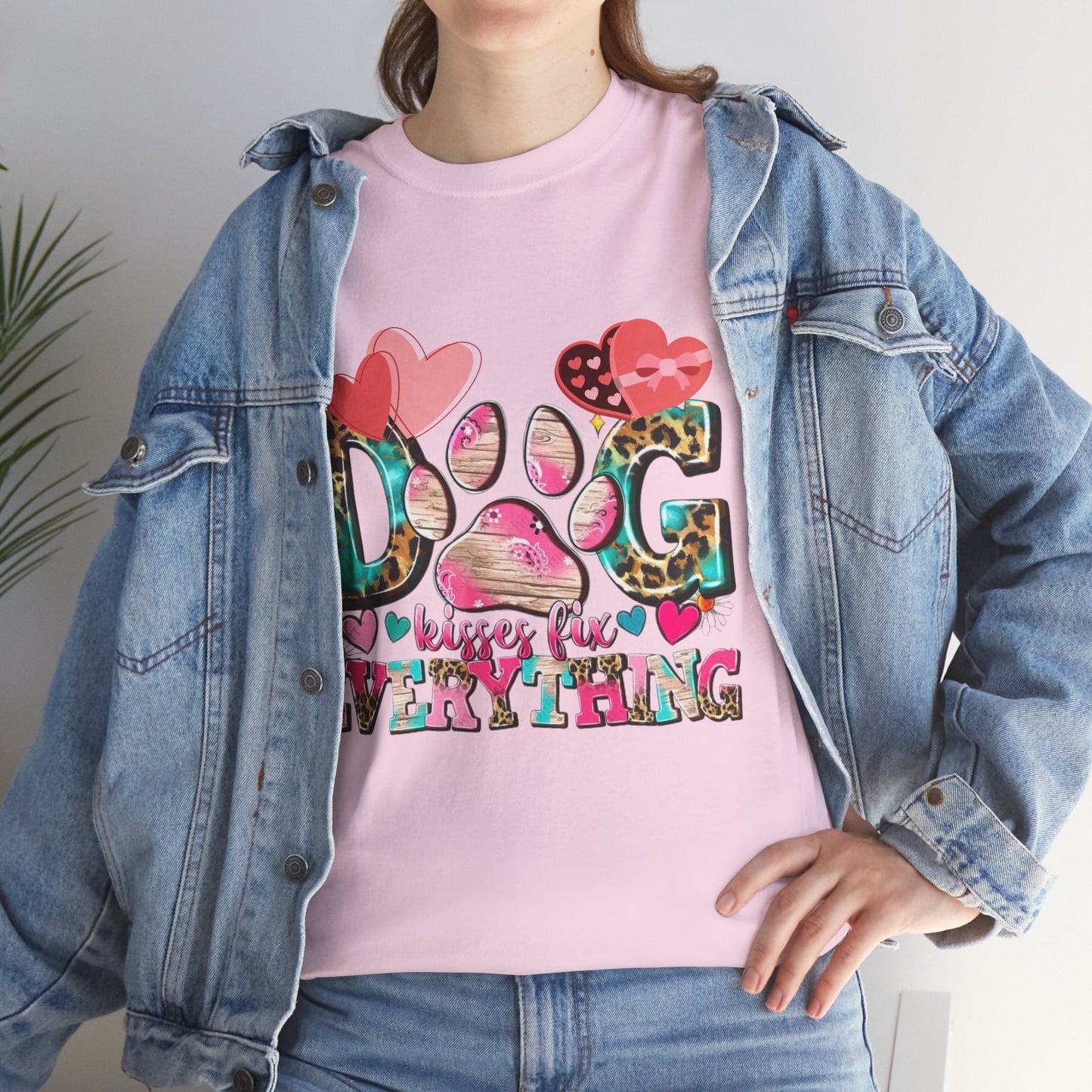 Dog Kisses Fix Everything T-Shirt, Gift For Mom Dog Lovers
