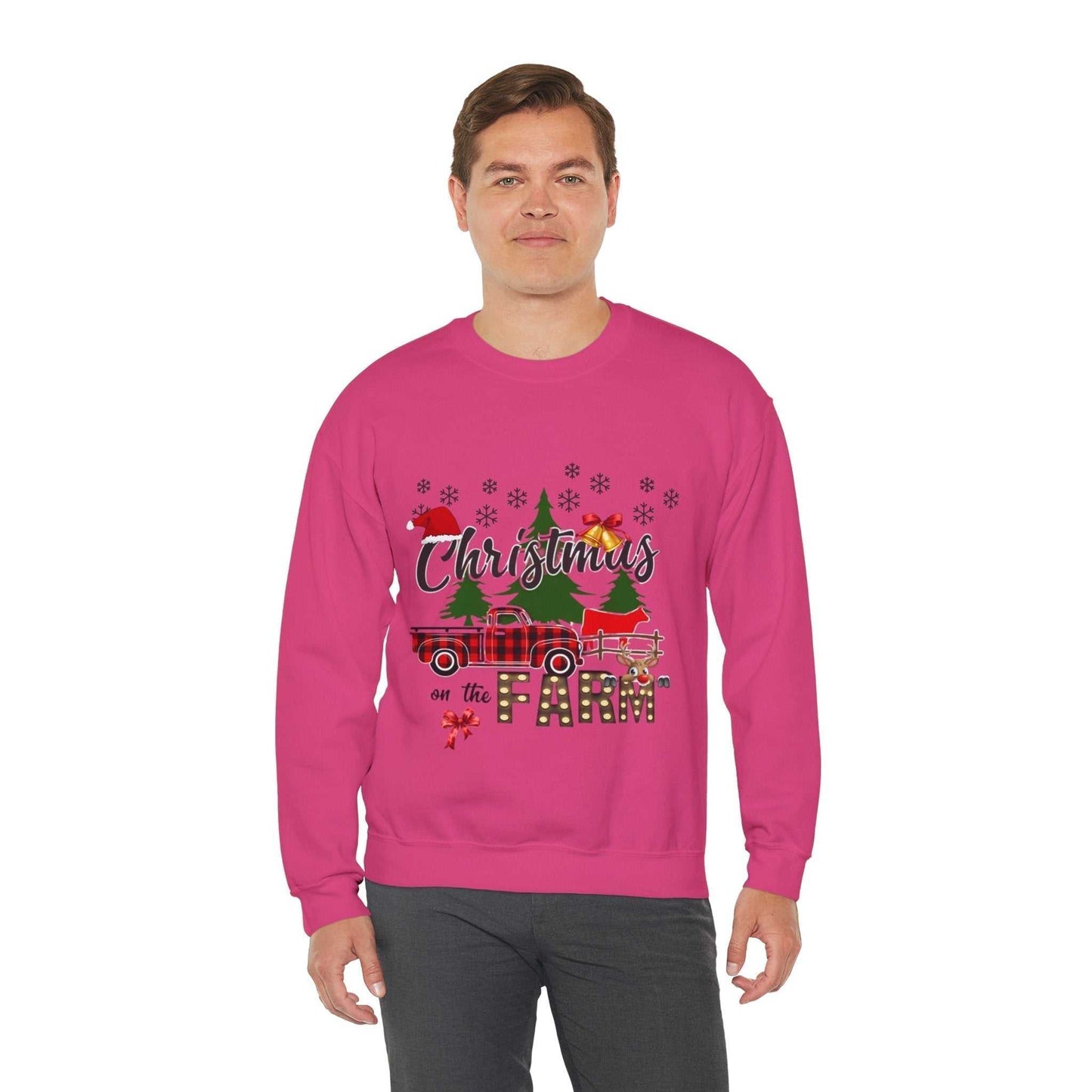 Christmas on the Farm Sweatshirt, Christmas Tree Gift