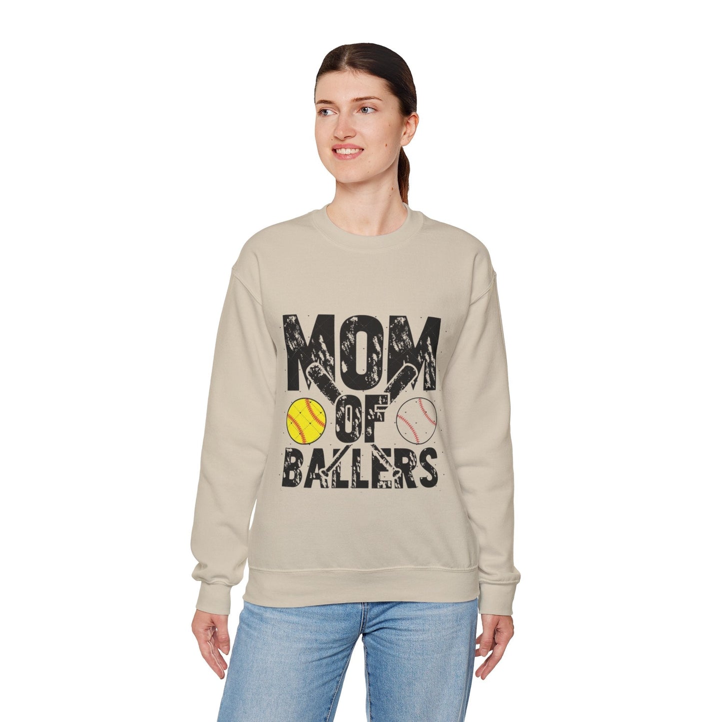 Mom of Ballers Crewneck Sweatshirt - Unisex Heavy Blend