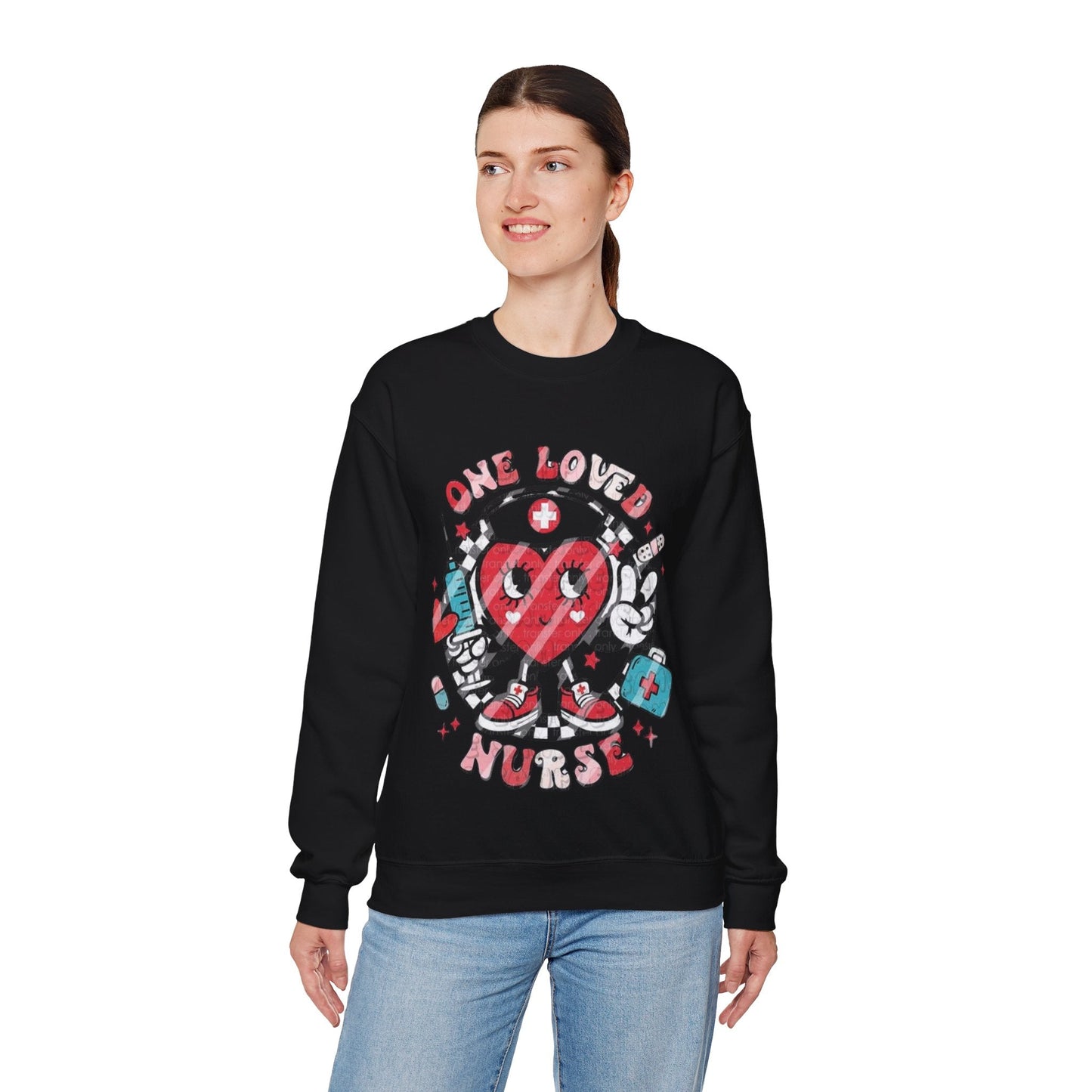 One Love Nurse Sweatshirt, Nurse Heart Loved Gift