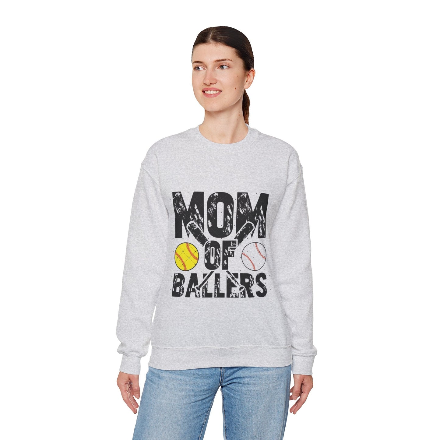 Mom of Ballers Crewneck Sweatshirt - Unisex Heavy Blend