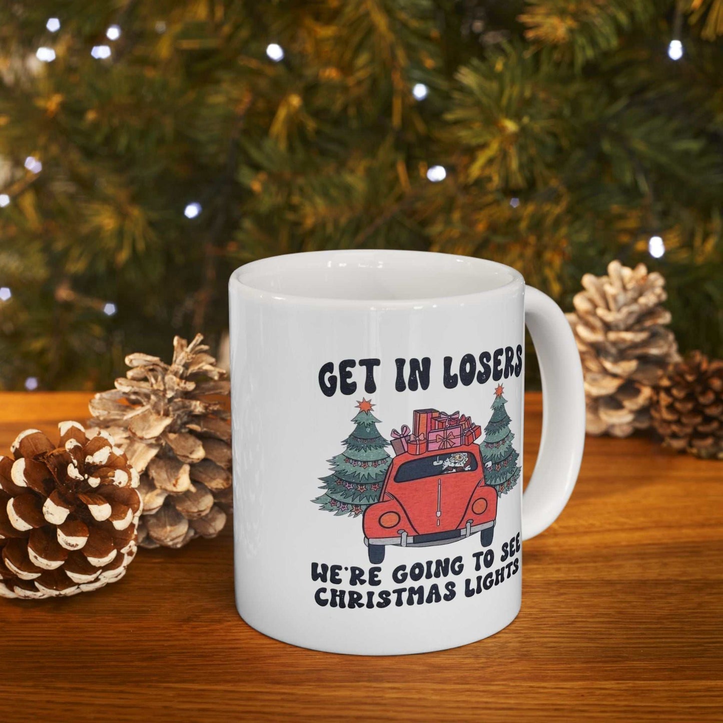 Get in loser Christmas Mugs, Funny Santa Claus Gift