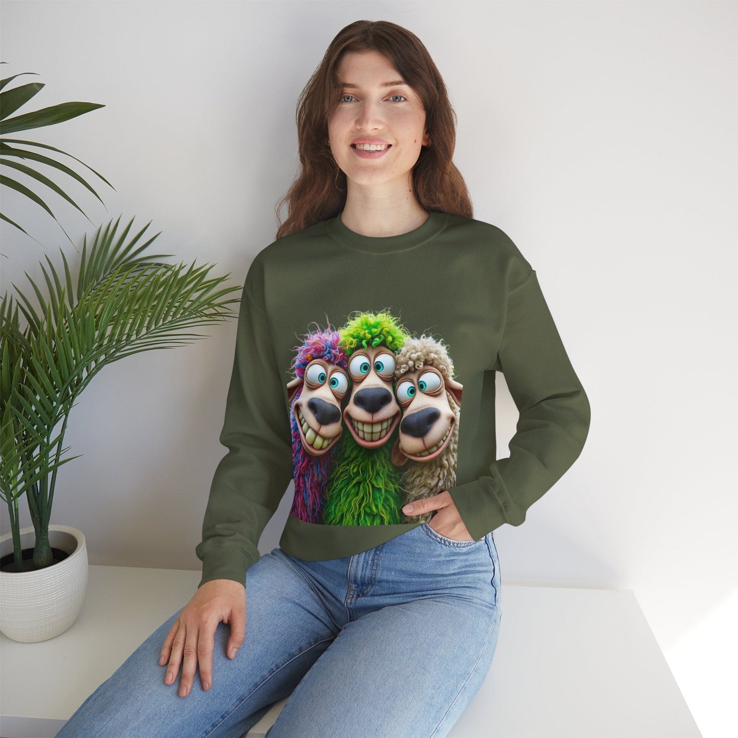 Playful Sheep Crewneck Sweatshirt | Unisex Heavy Blend™ | Perfect for Cozy Days