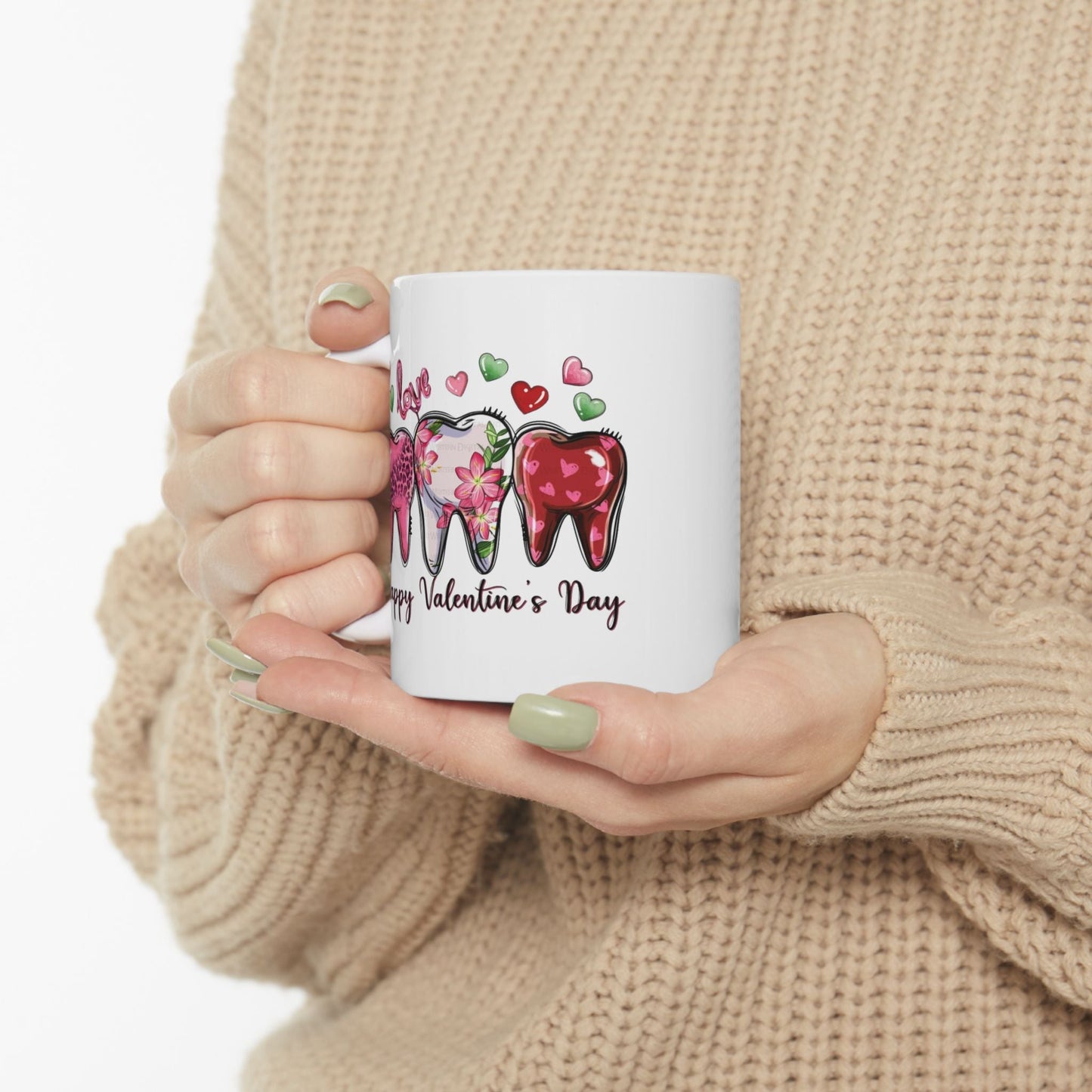 Dental Love Happy Valentines Day Mugs, Dental Hygienist Gift