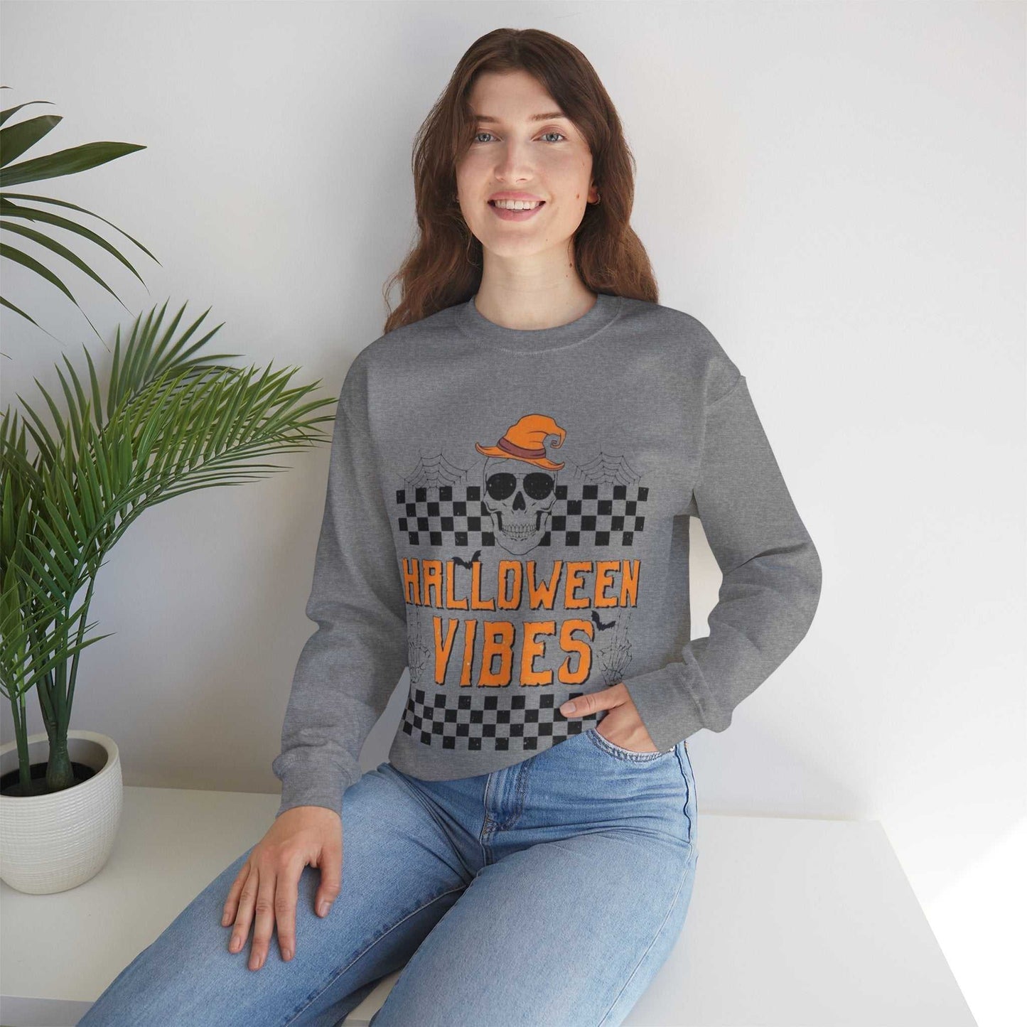 Halloween Vibes Crewneck Sweatshirt | Cozy Fall Apparel, Spooky Season Gift