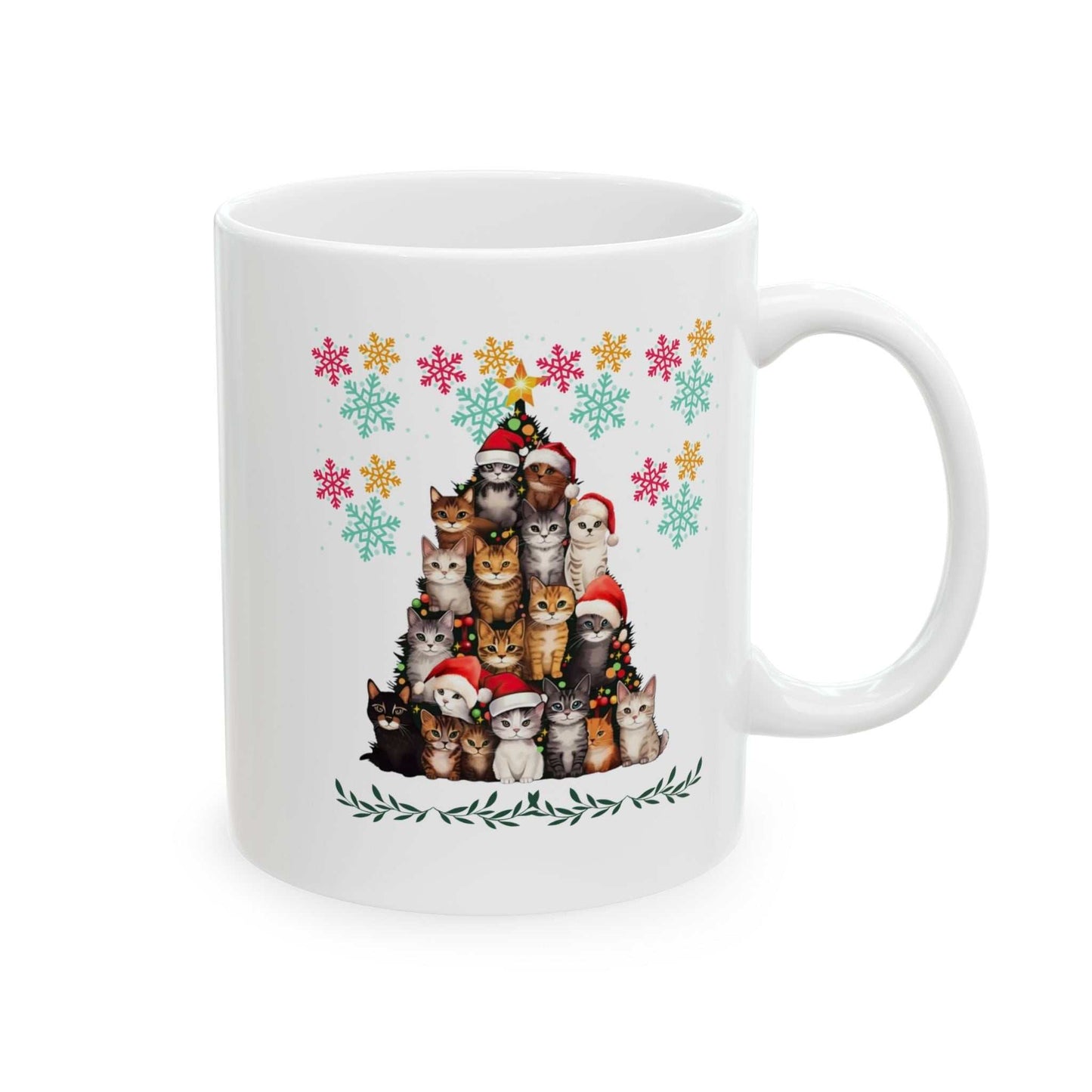 Funny Cats Christmas Mugs, Cat Lover Gift, Cute Christmas Mug