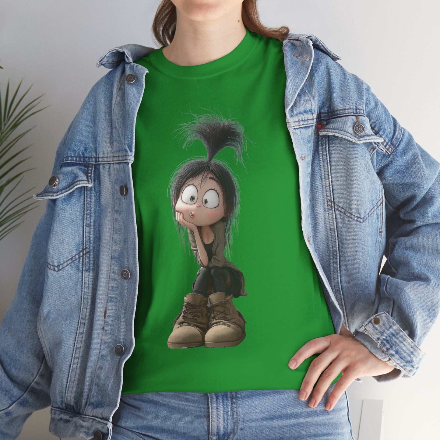 Whimsical Cartoon Character Tee, Fun Unisex Cotton Shirt Graphic Tee, Gift for Kids