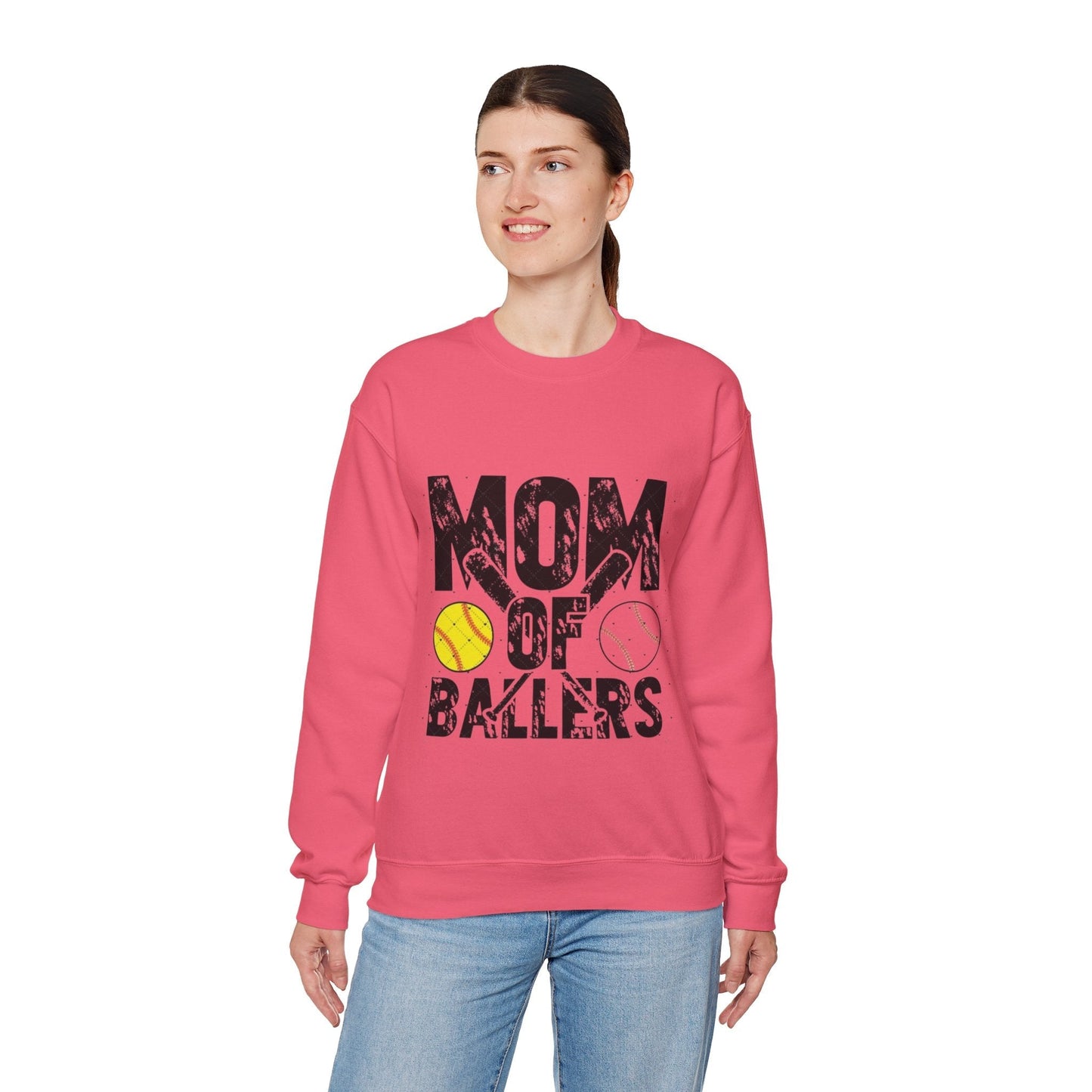 Mom of Ballers Crewneck Sweatshirt - Unisex Heavy Blend