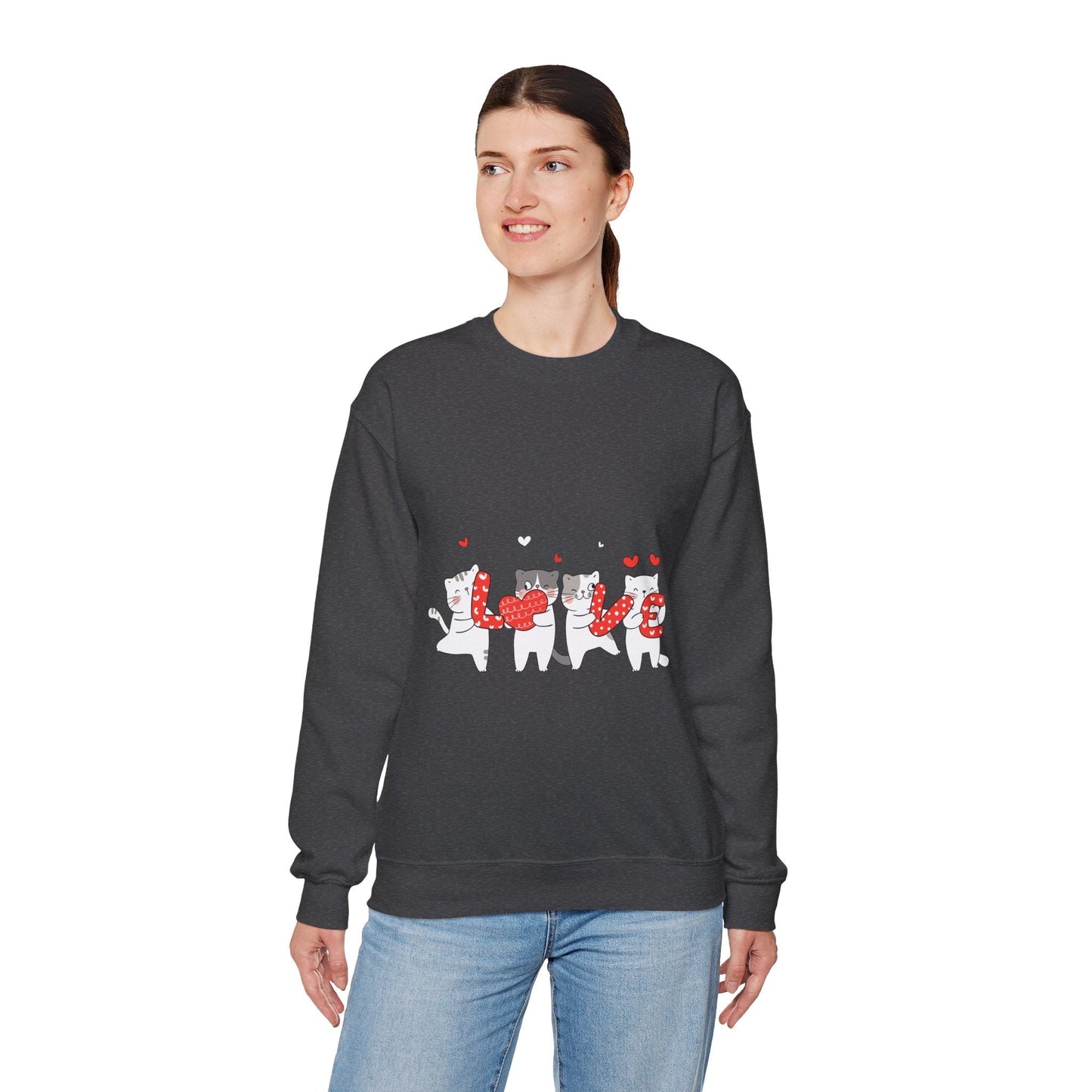 Cats Lover Valentine Sweatshirt, Valentine's Day Gift