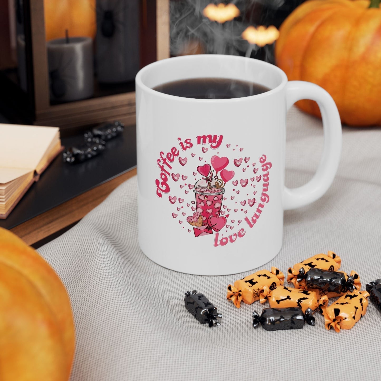 White Coffee Is My Love Language Mug—perfect gift for coffee lovers