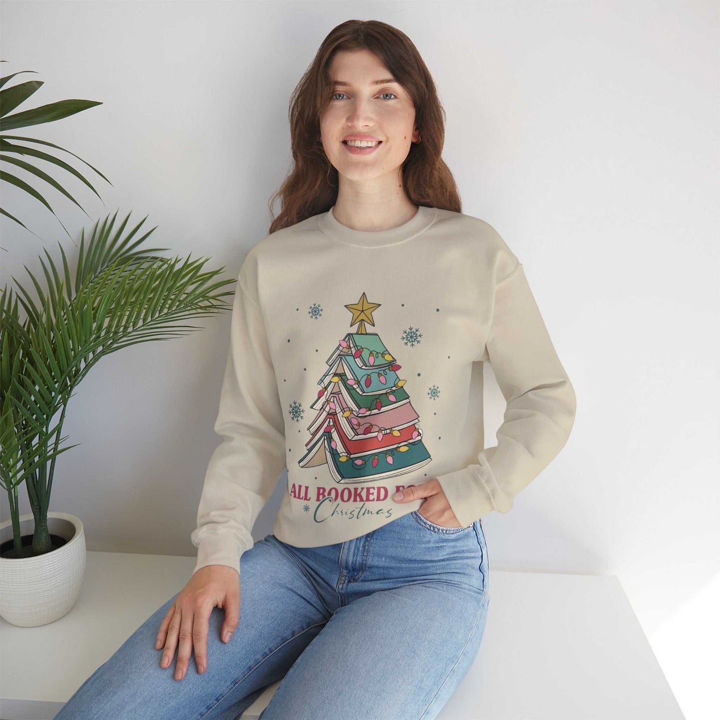 All Booked For Christmas Sweatshirt, Gift for Librarian