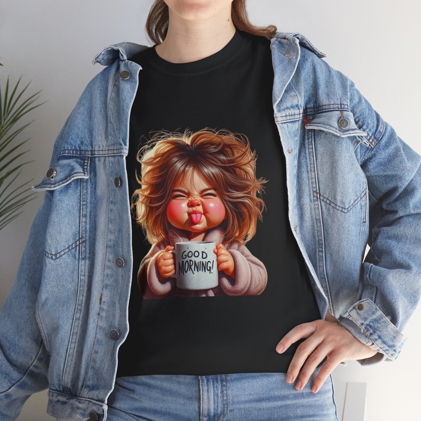 Good Morning Graphic Tee Unisex Heavy Cotton - Cute Cartoon Design Gift