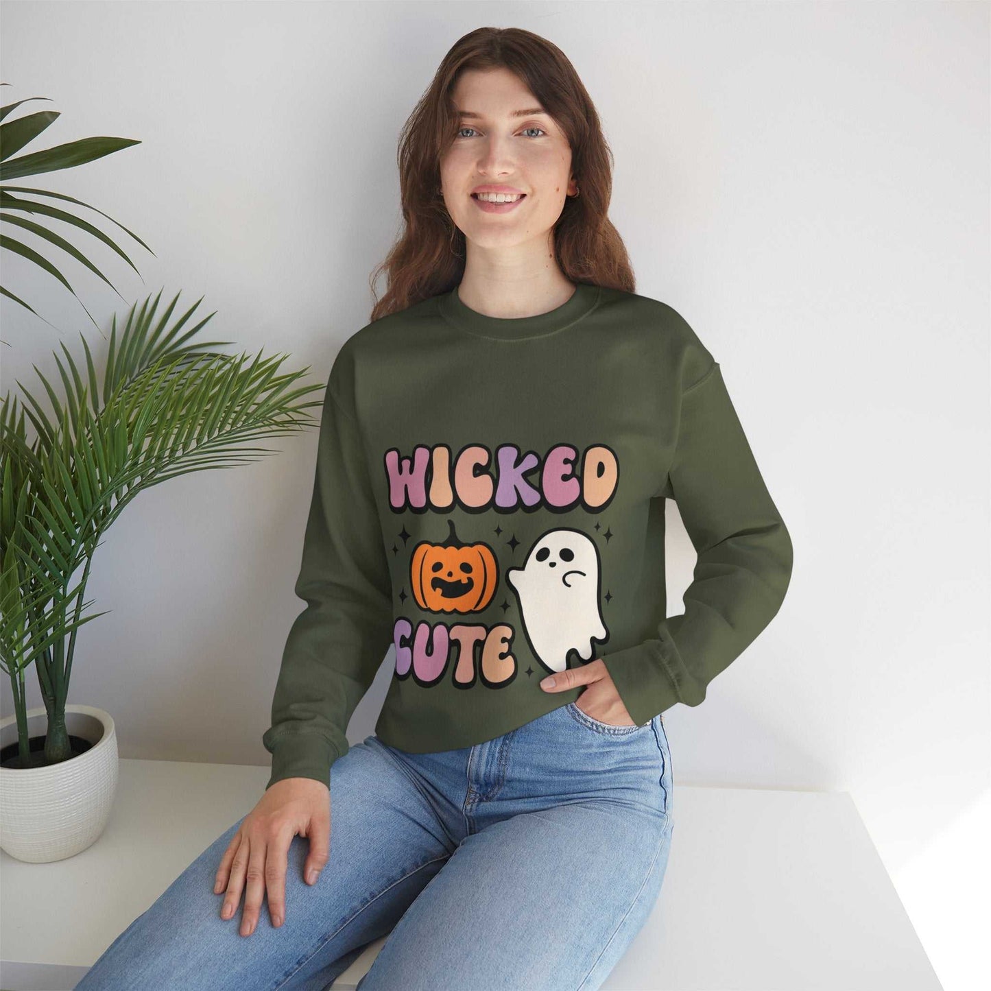 Wicked Cute Halloween Sweatshirt, Spooky Fun Halloween Gift, Spooky Style