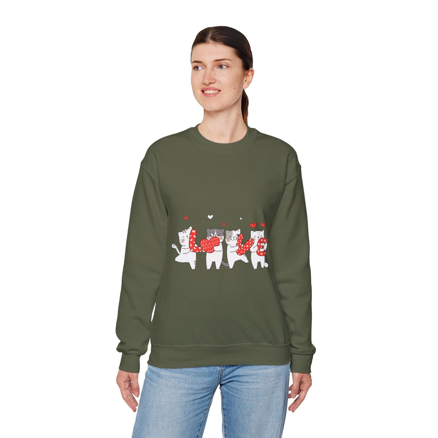 Cats Lover Valentine Sweatshirt, Valentine's Day Gift