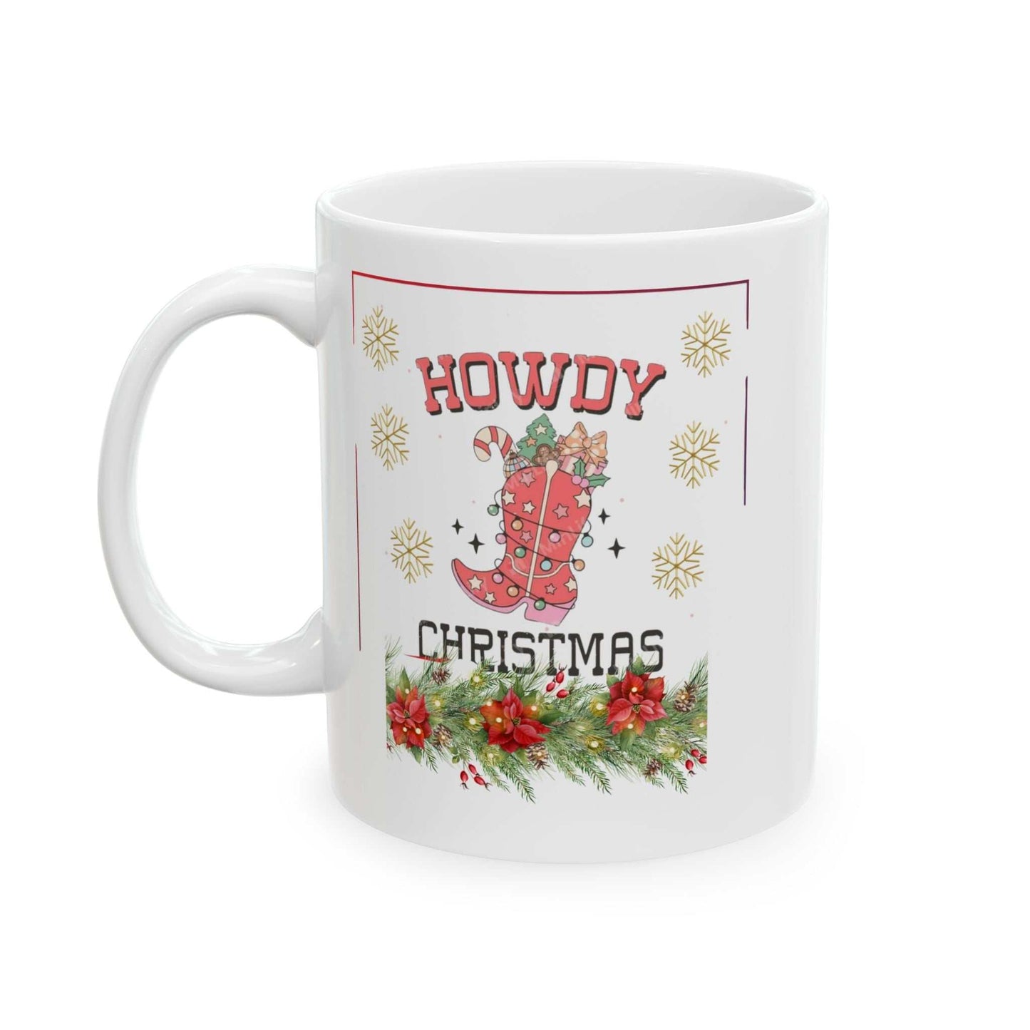 Howdy Christmas Mugs, Cowboy Christmas Gift