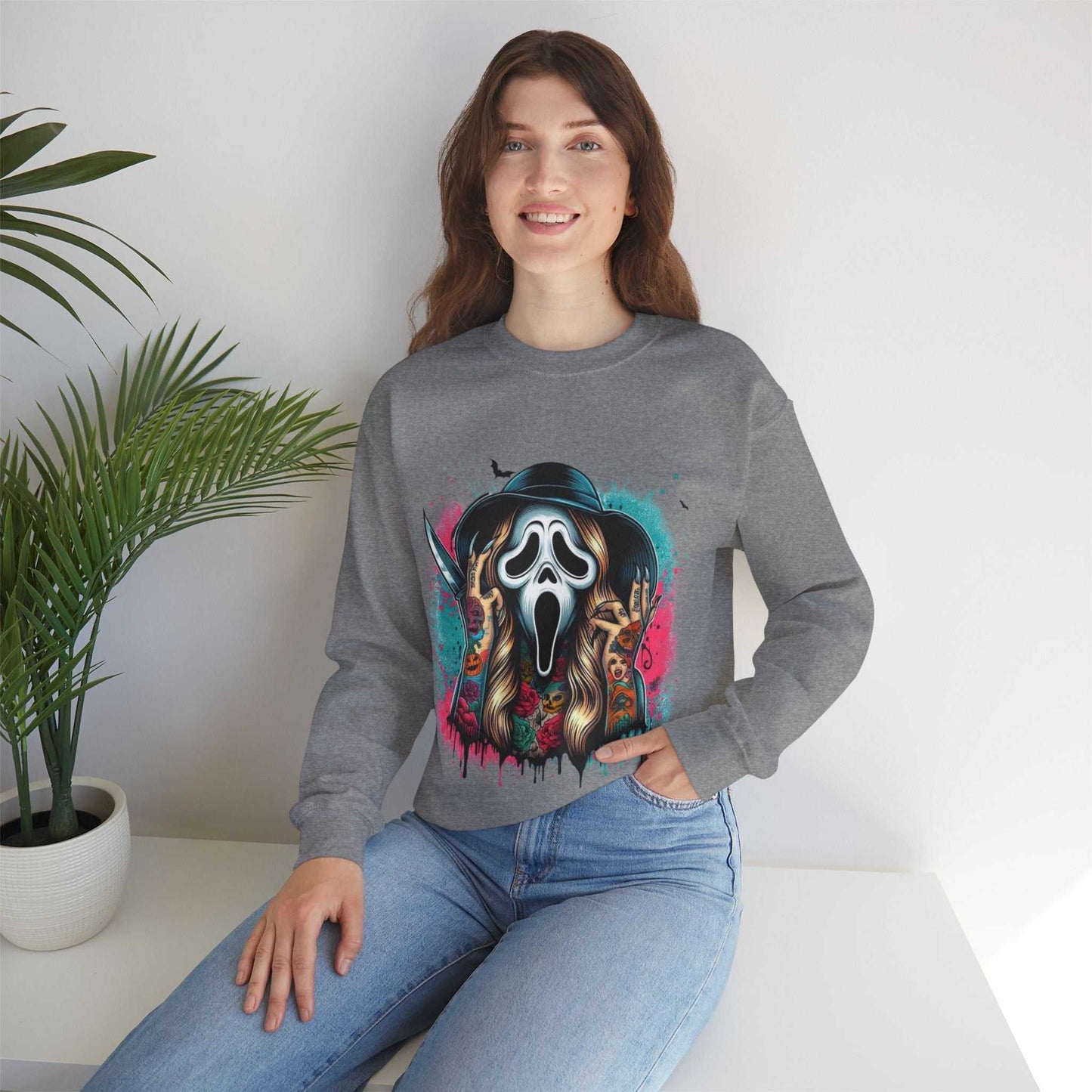 Scream Art Crewneck Sweatshirt, Horror Sweatshirt, Vintage Style Gift