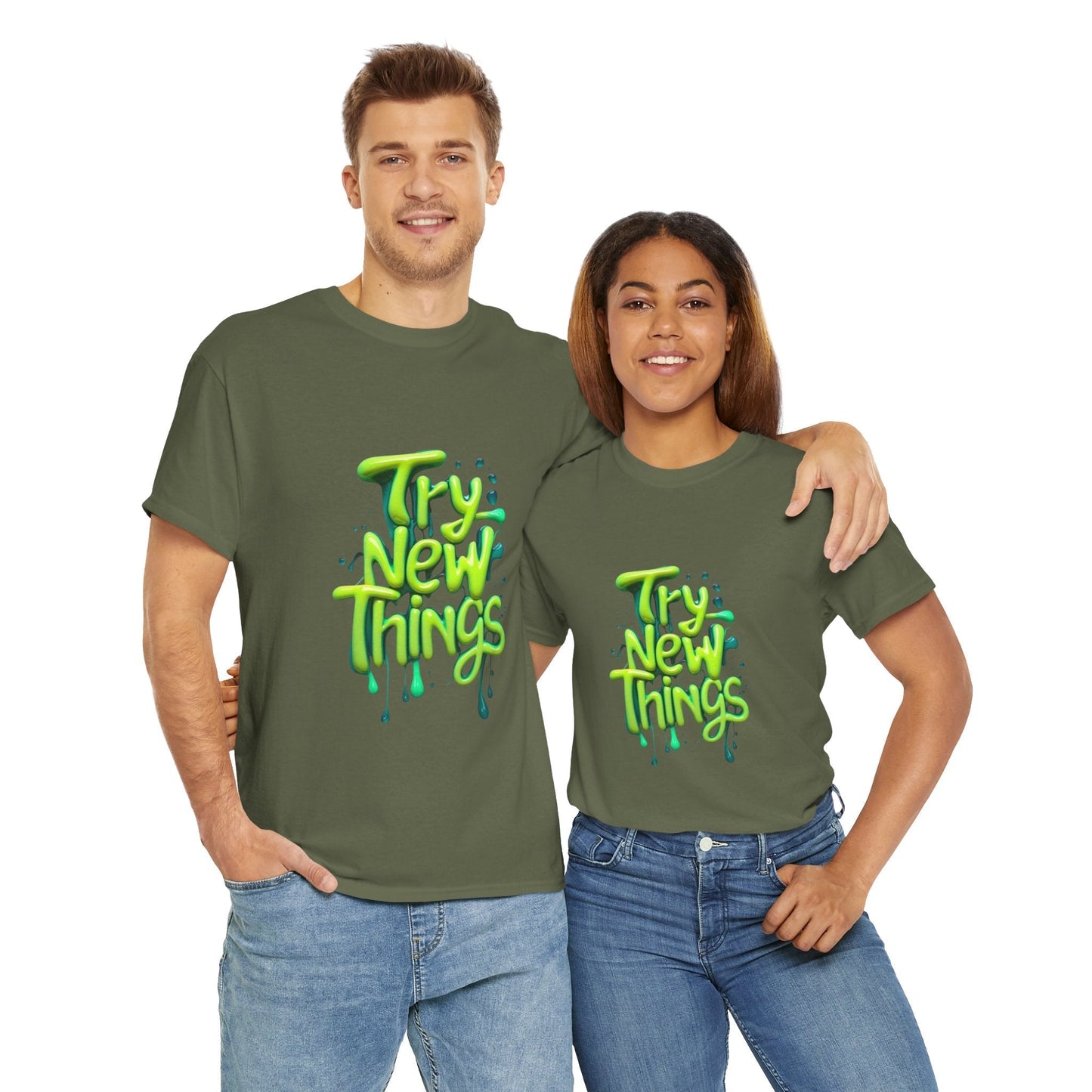 Try New Things Tee - Casual Shirt for Inspiration, Graphic Tee, Gift for Adventurers