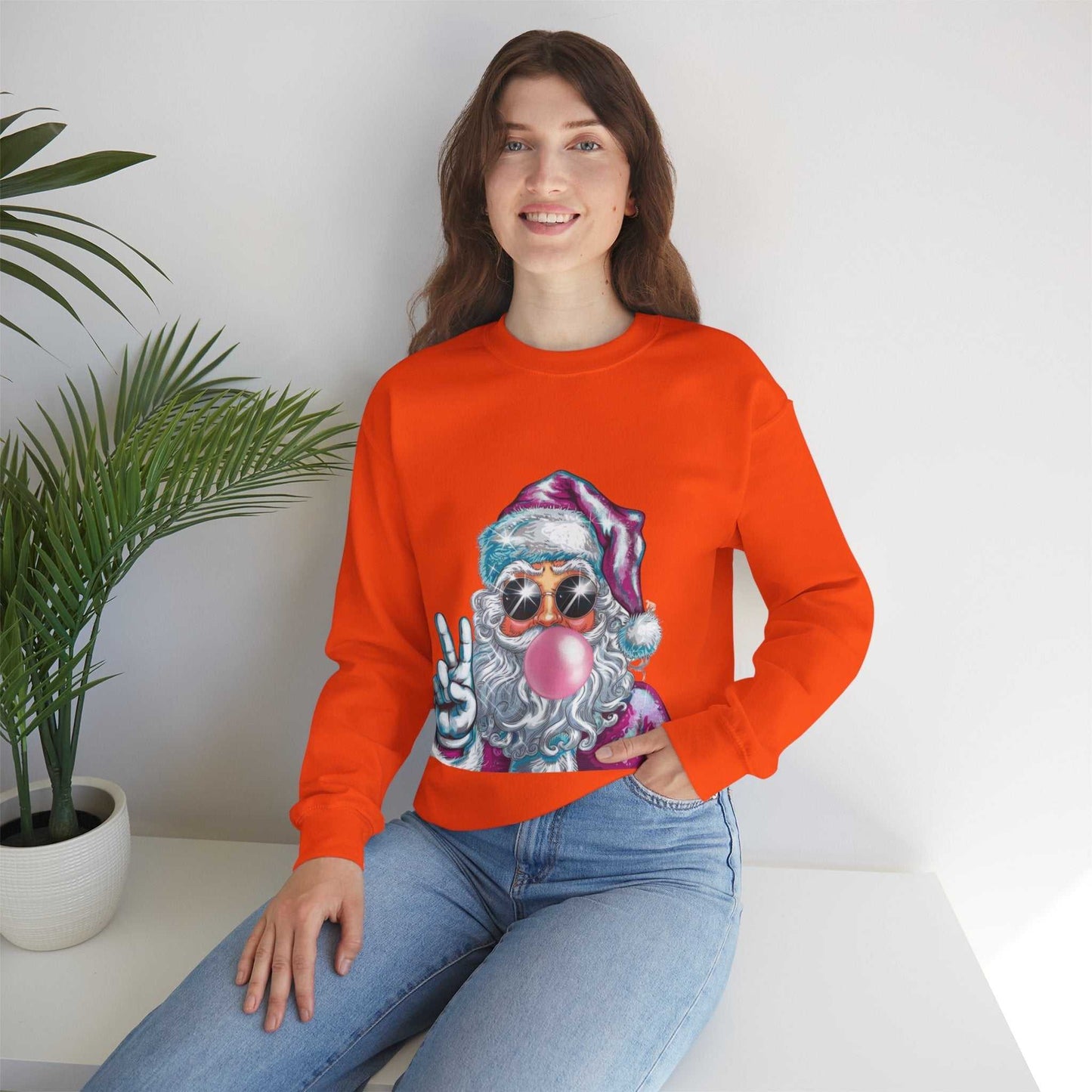 Santa Bubble Gum Christmas Sweatshirt, Funny Santa Gift, Christmas Sweater