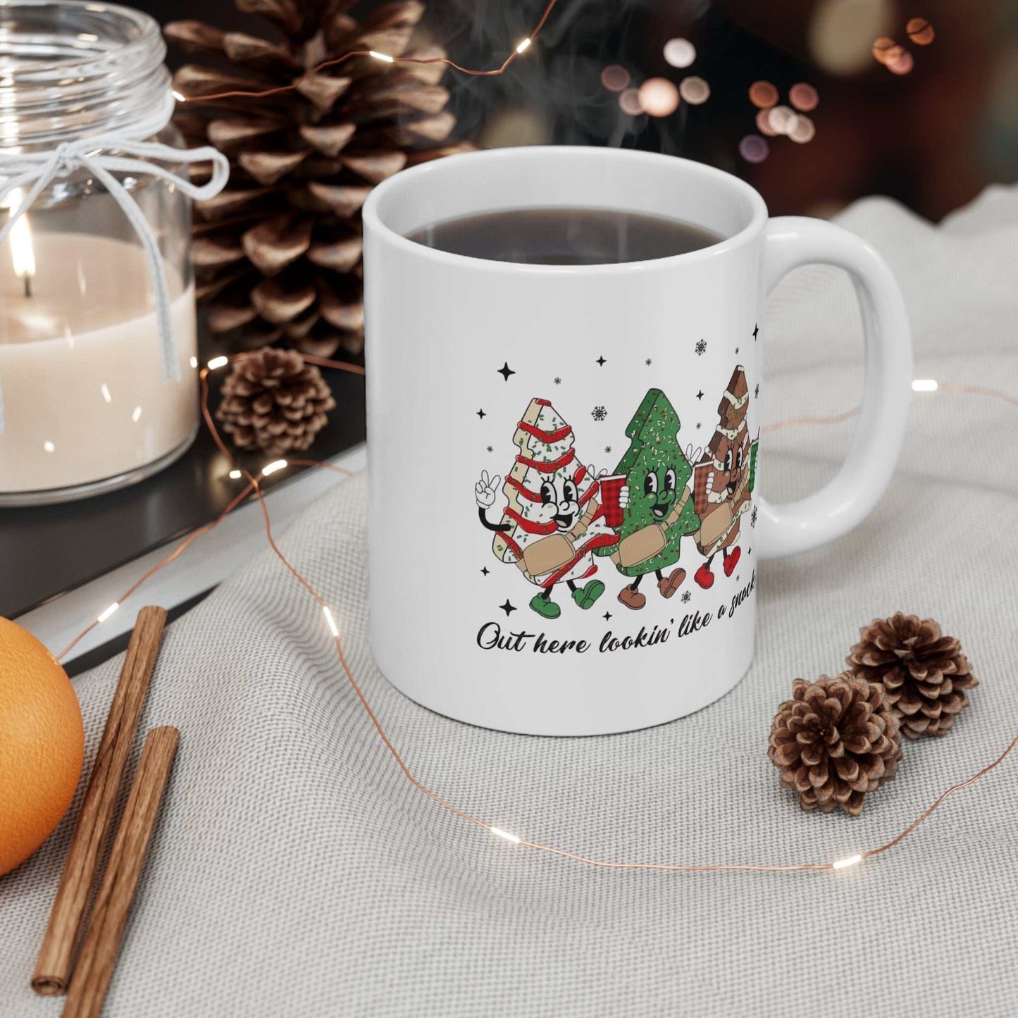 Out Here Looking Like a Snack Mugs, Merry Christmas Gift, Holiday Mug