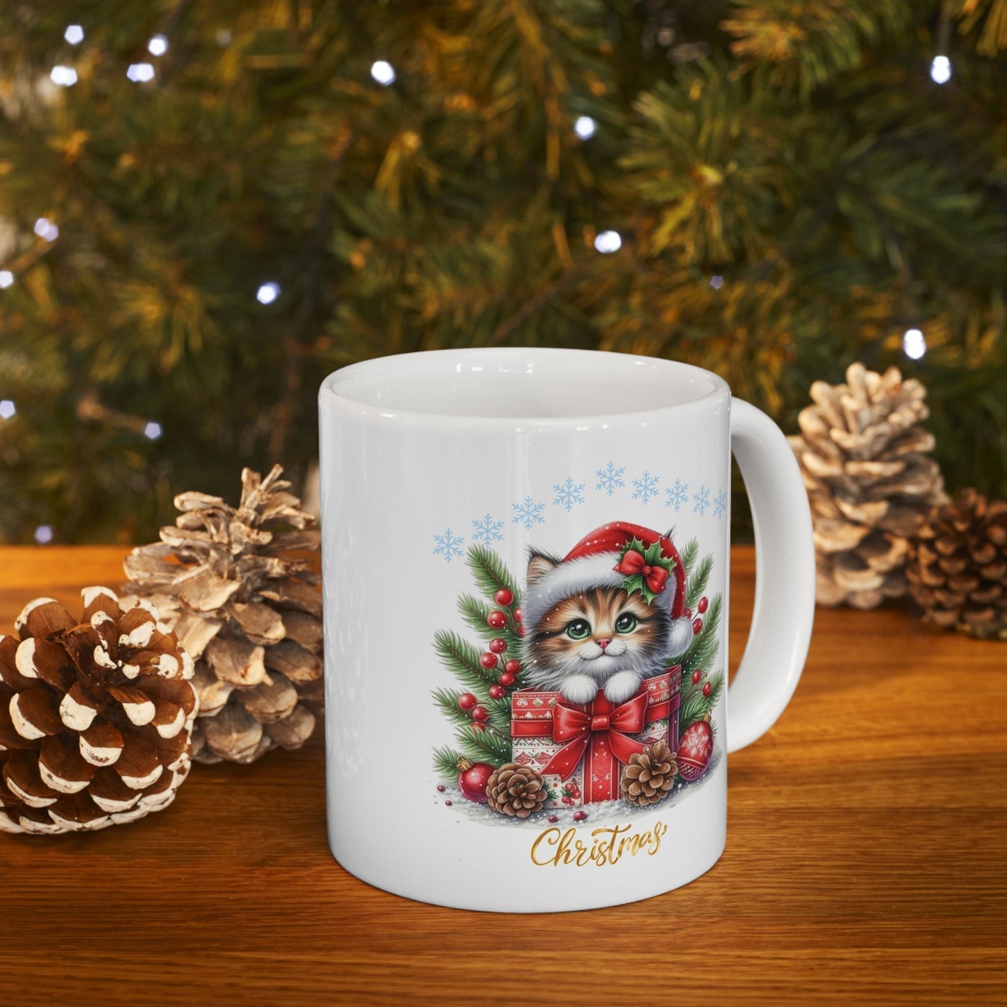 Merry Cats Christmas Mugs, Gift for Animal Lovers
