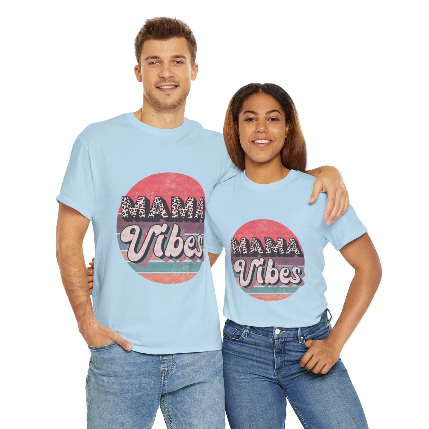 Mama Vibes Unisex Heavy Cotton Tee – Perfect for Moms and Relaxed Days