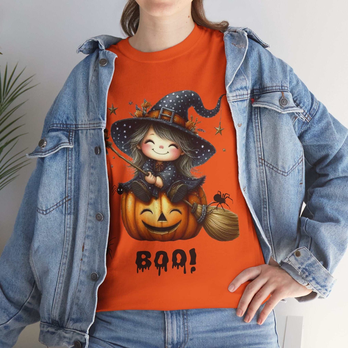 Halloween Girl Shirt featuring a cute ghost design, perfect for kids and spooky season.