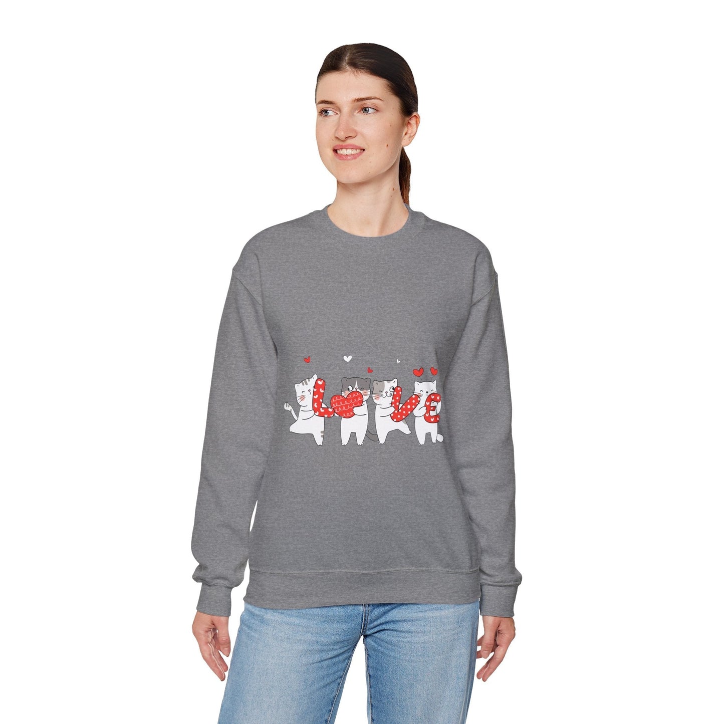 Cats Lover Valentine Sweatshirt, Valentine's Day Gift