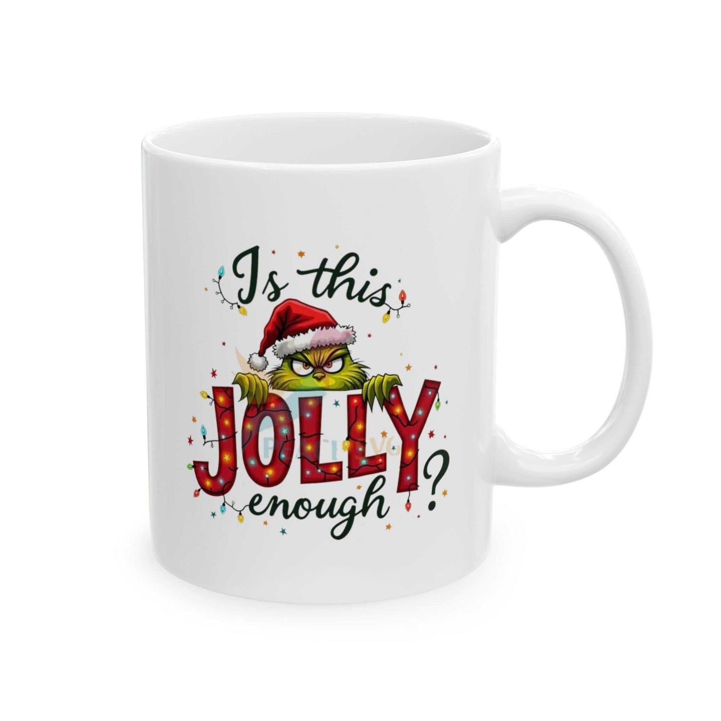 Is this Jolly Enough Christmas Grinch Mug, Funny Holiday Coffee Gift, Grinch Christmas Mug