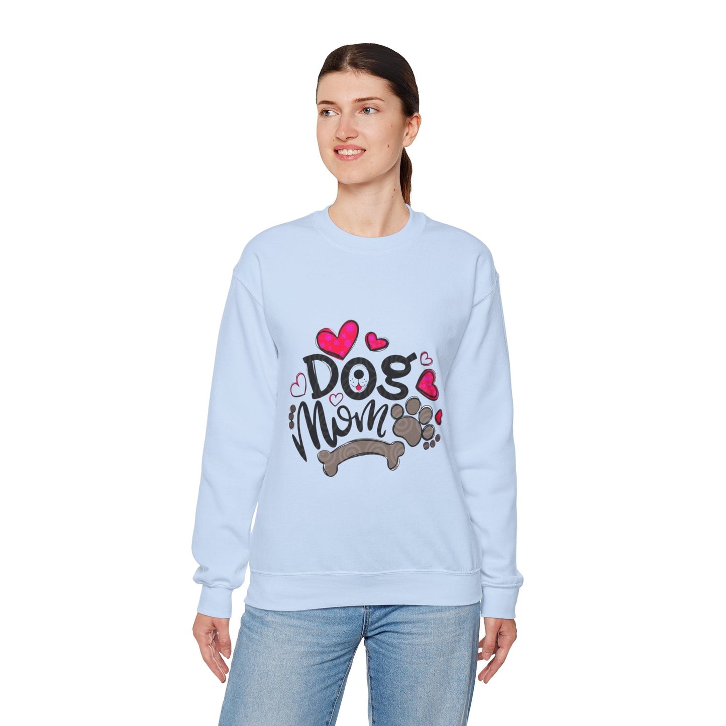 Dog Mom Love Crewneck Sweatshirt - Cozy Gift for Pet Owners