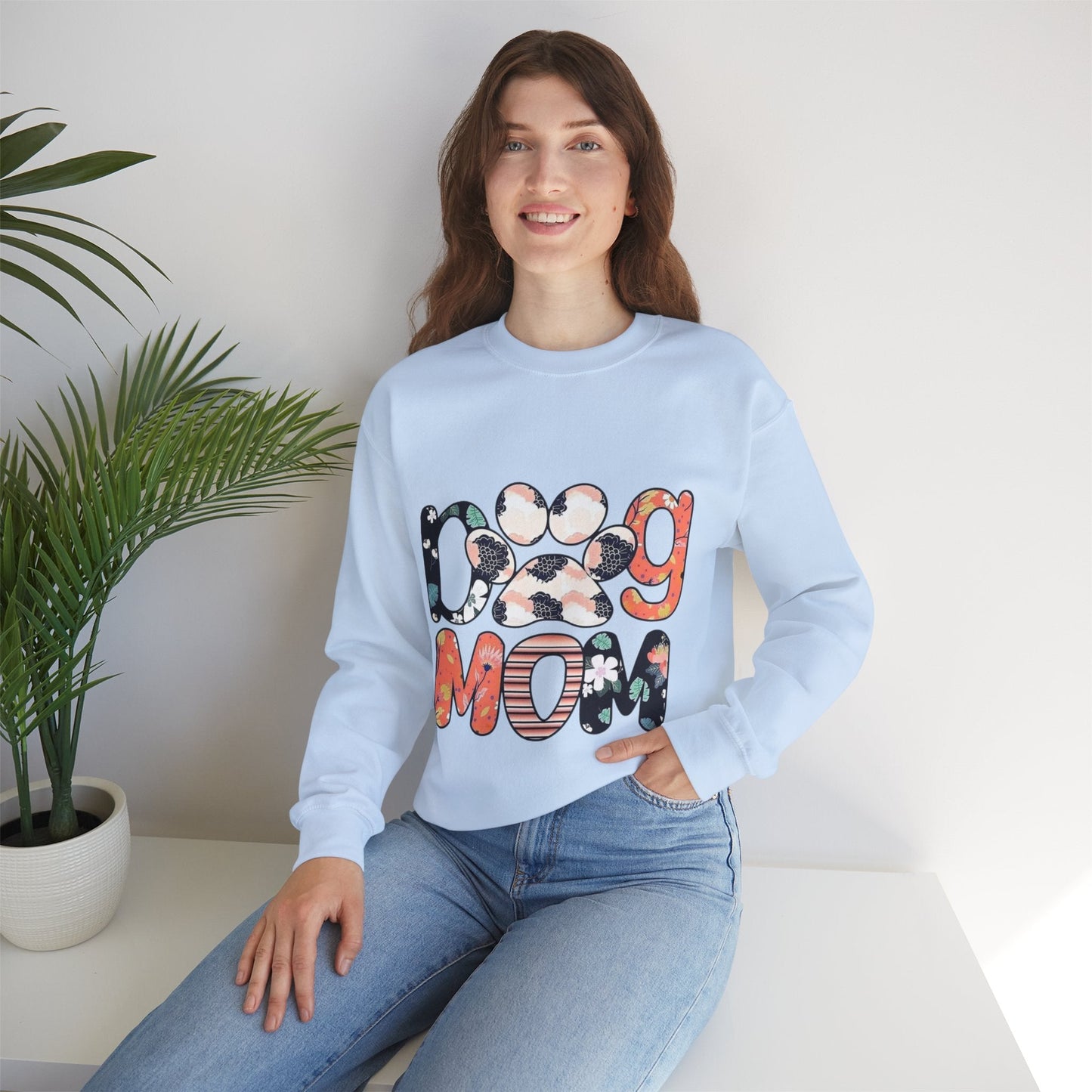 Floral Dog Mom Sweatshirt - Cozy Unisex Crewneck for Pet Lovers