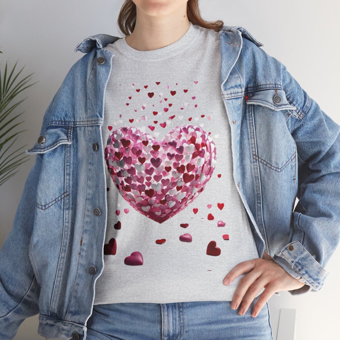 3D Hearts Valentines Day T-Shirt , Red Hearts T-shirt Gift