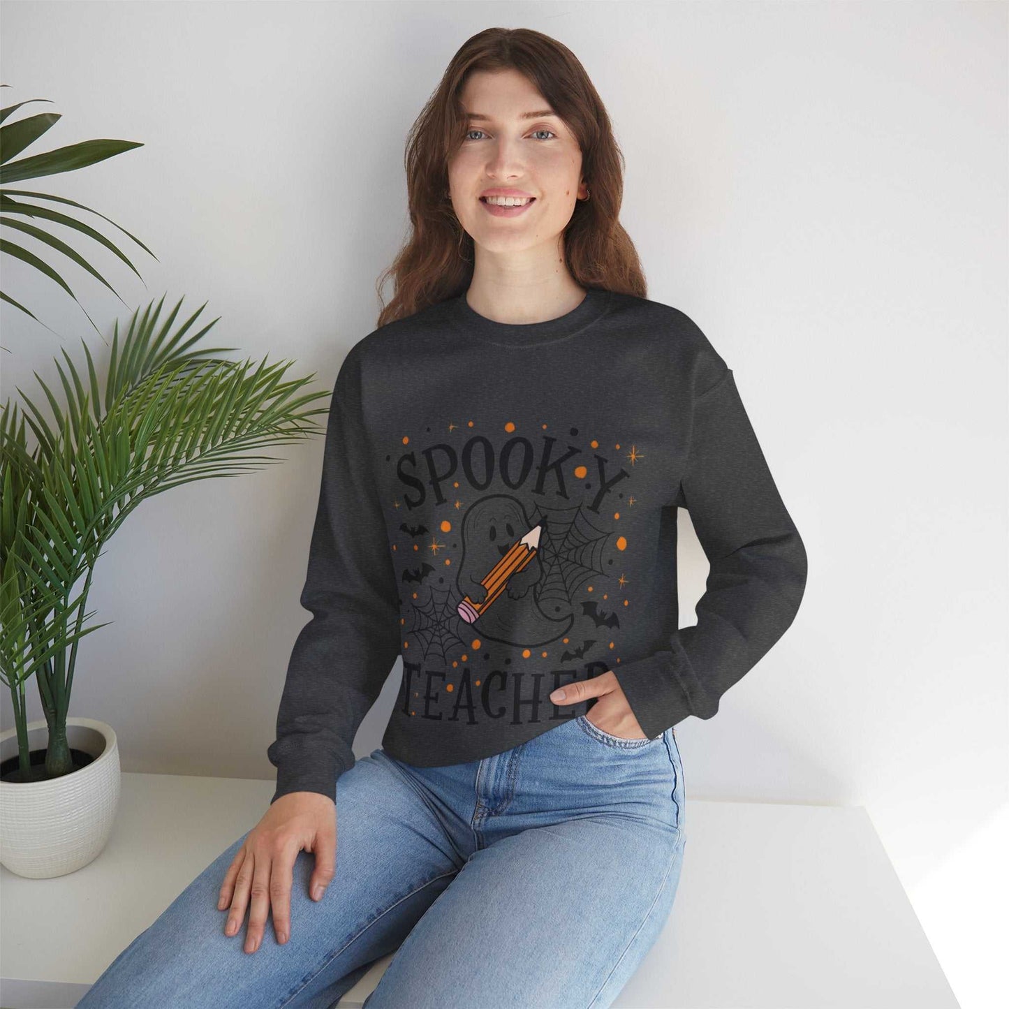 Spooky Teacher Crewneck Sweatshirt | Halloween Gift, Cozy Fall Apparel
