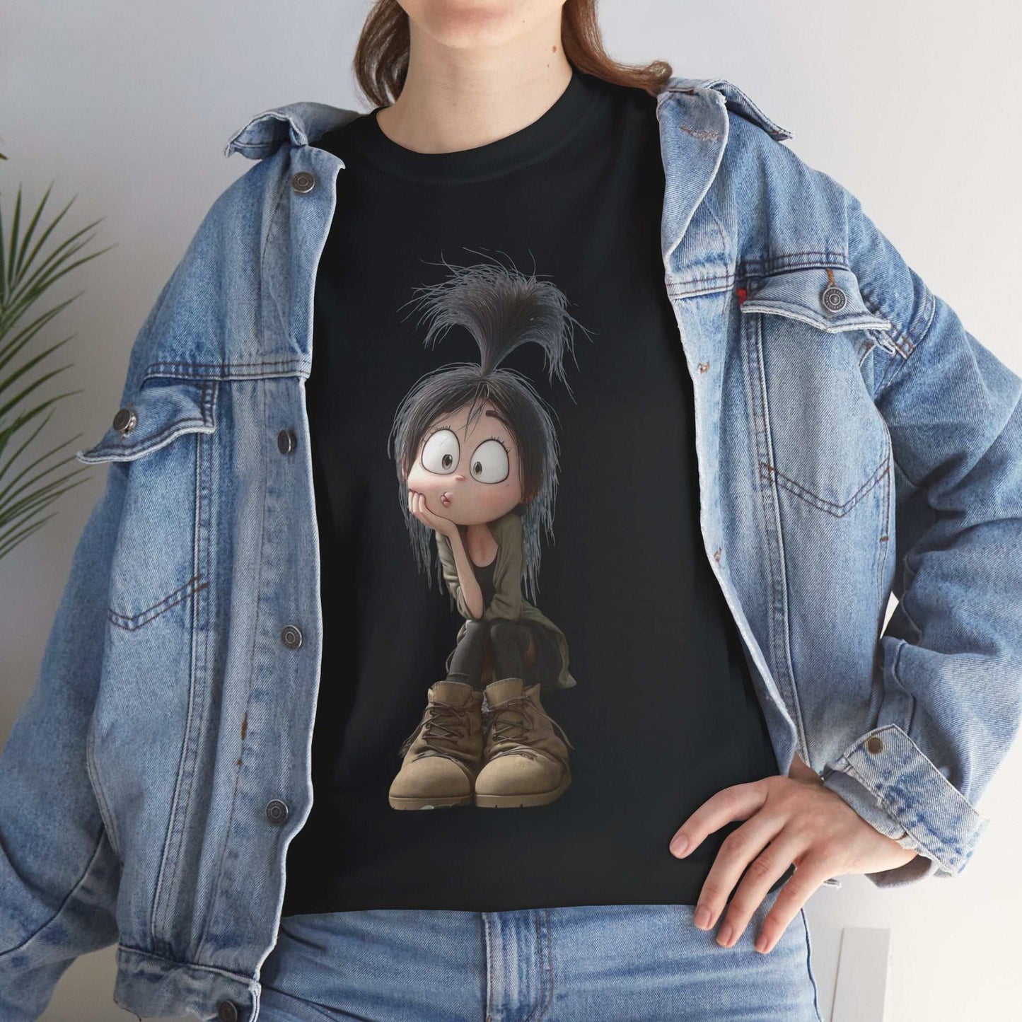 Whimsical Cartoon Character Tee, Fun Unisex Cotton Shirt Graphic Tee, Gift for Kids