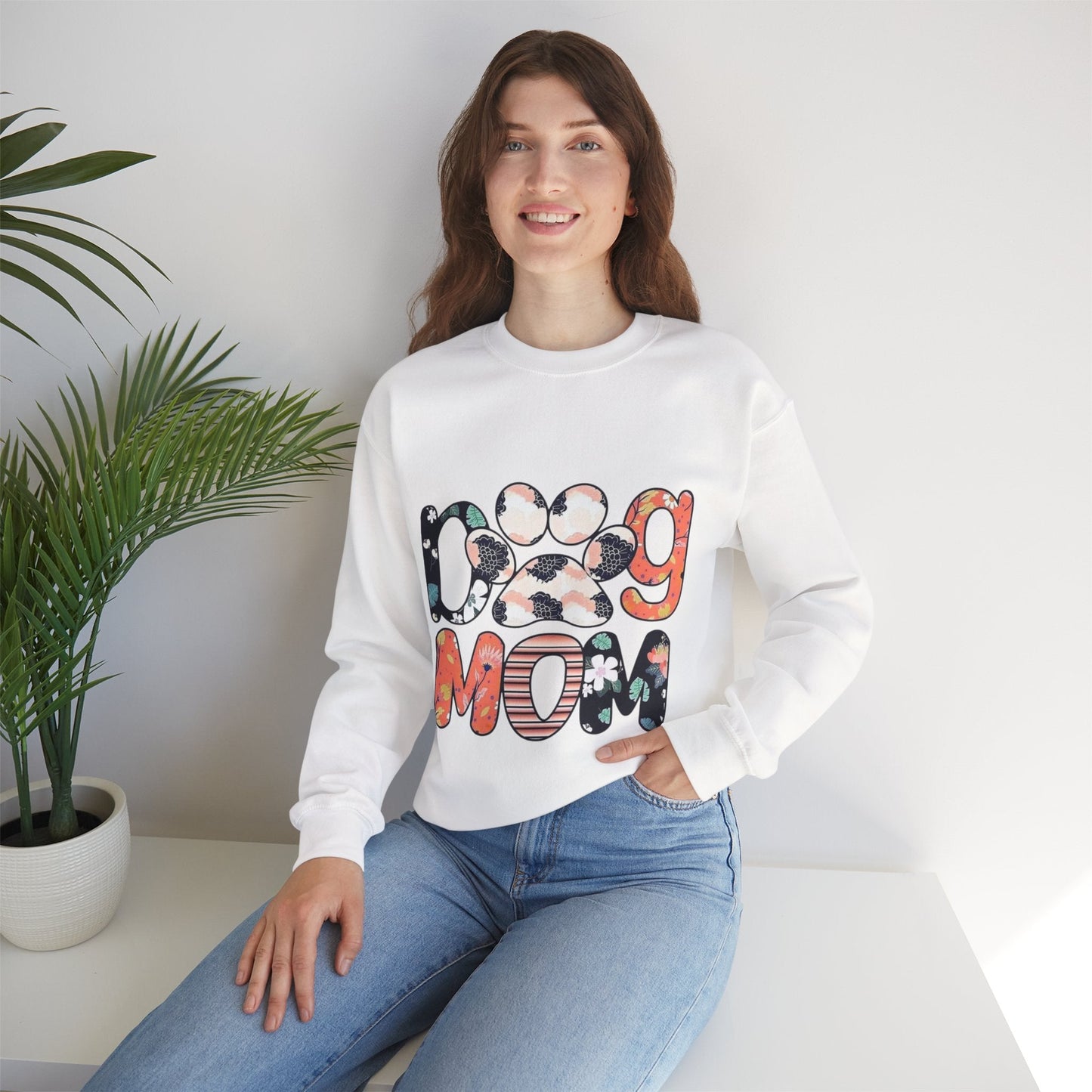 Floral Dog Mom Sweatshirt - Cozy Unisex Crewneck for Pet Lovers