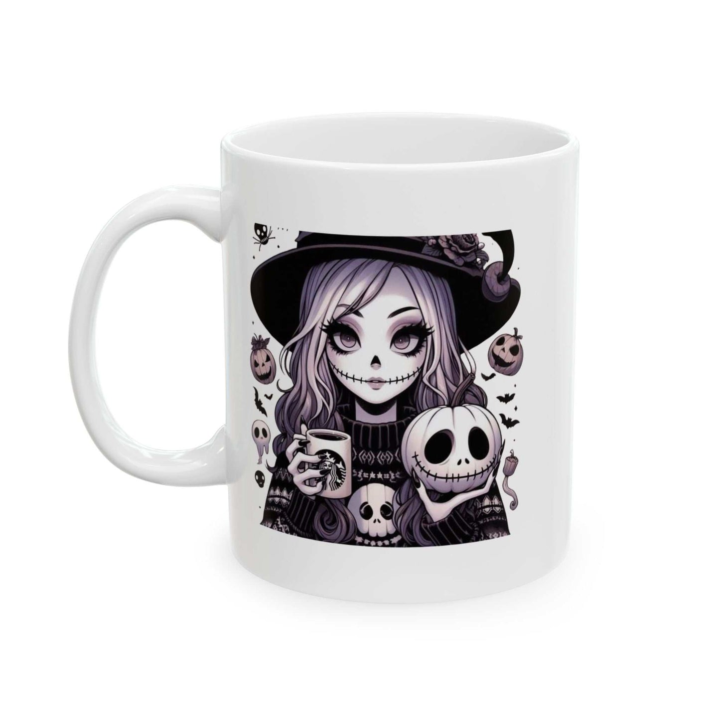 Halloween Girl Mugs, Girl Ghost Mugs, Gift for Halloween Lovers