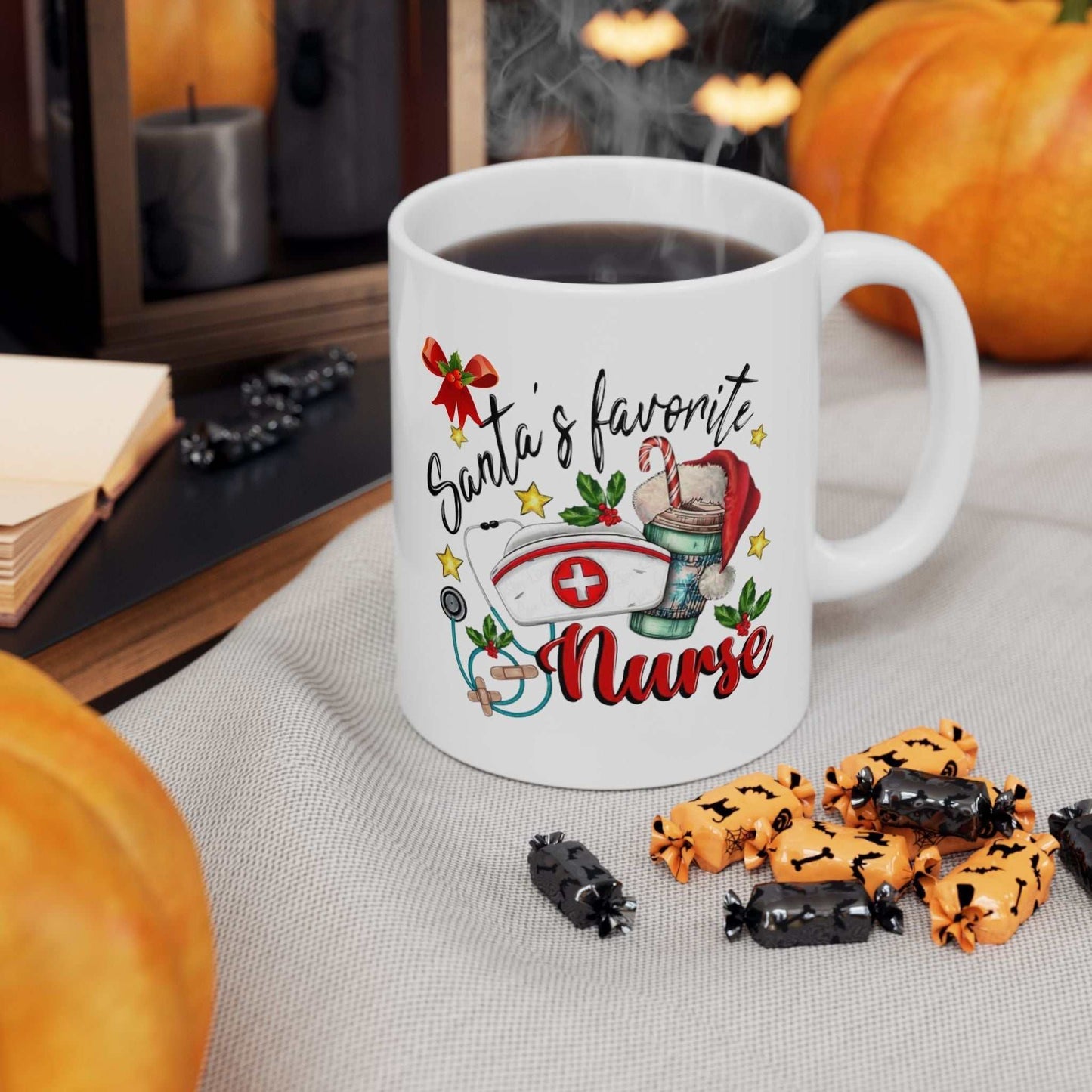 Santas Favorite Nurse Mug – Nurse Christmas Gift, Holiday Cheer
