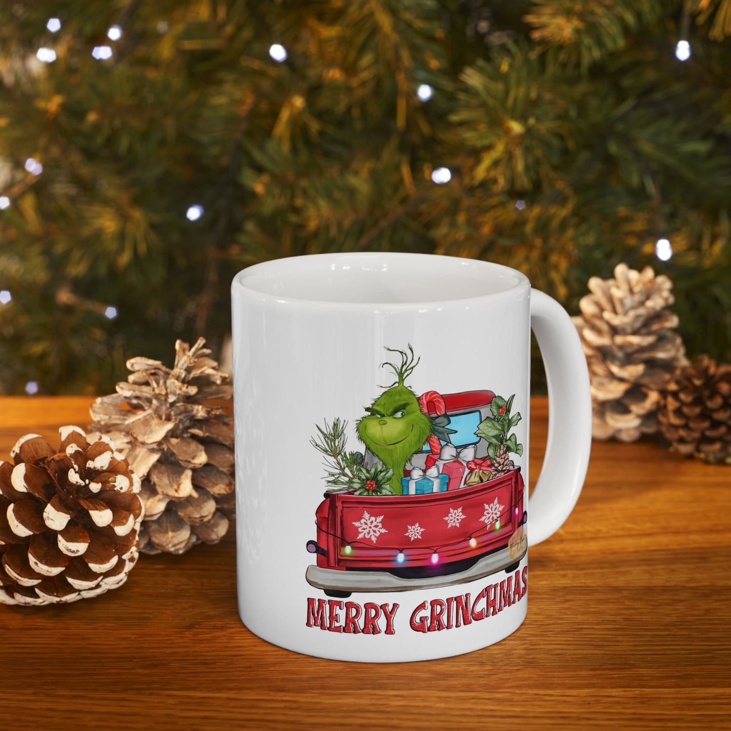 Merry Grinchmas Mugs, Festive Retro Mugs