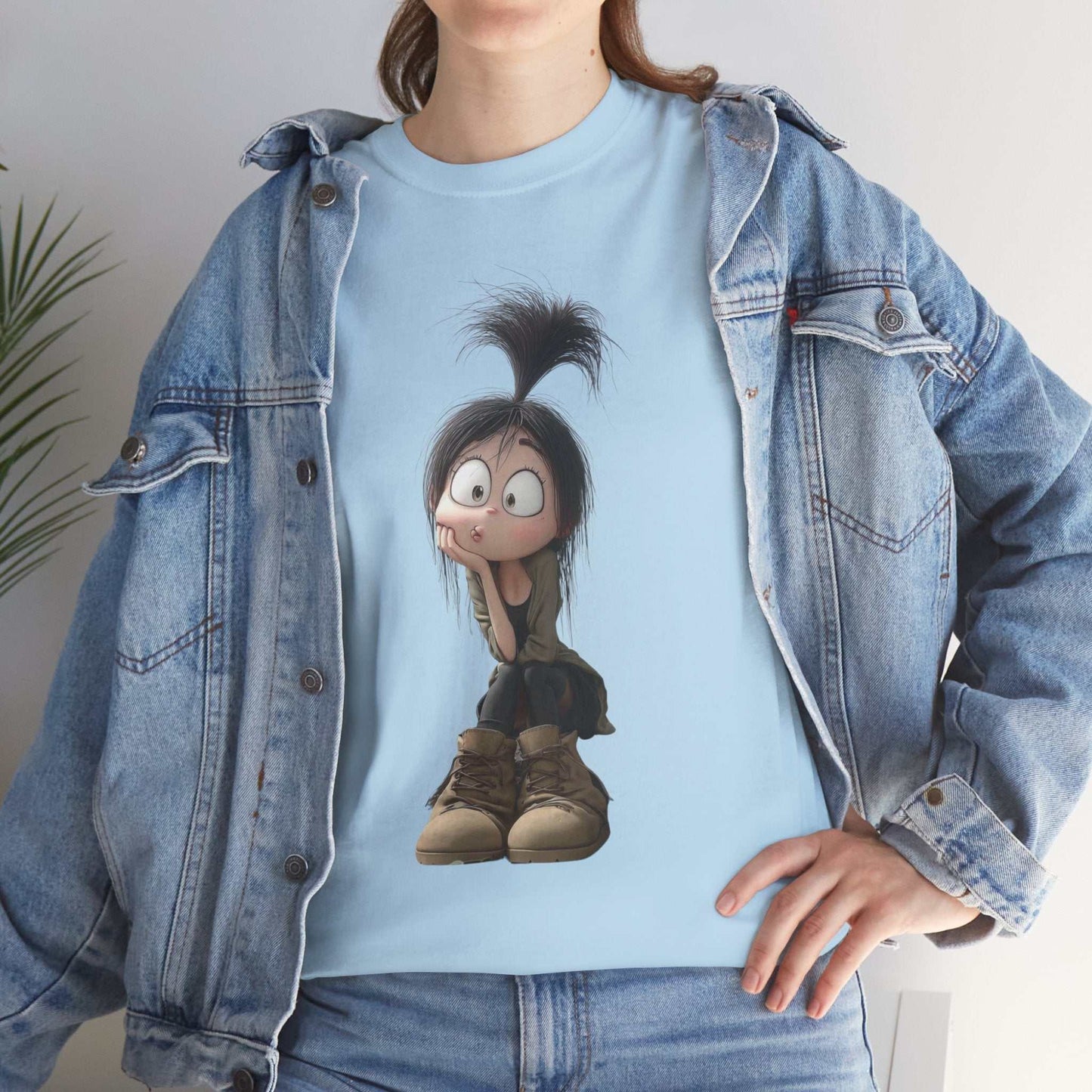 Whimsical Cartoon Character Tee, Fun Unisex Cotton Shirt Graphic Tee, Gift for Kids