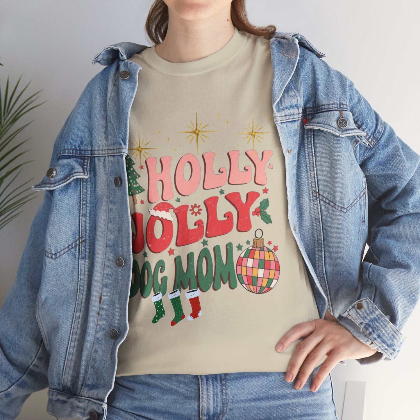 Retro Christmas Shirt, Holly Jolly Dog Mom Gift