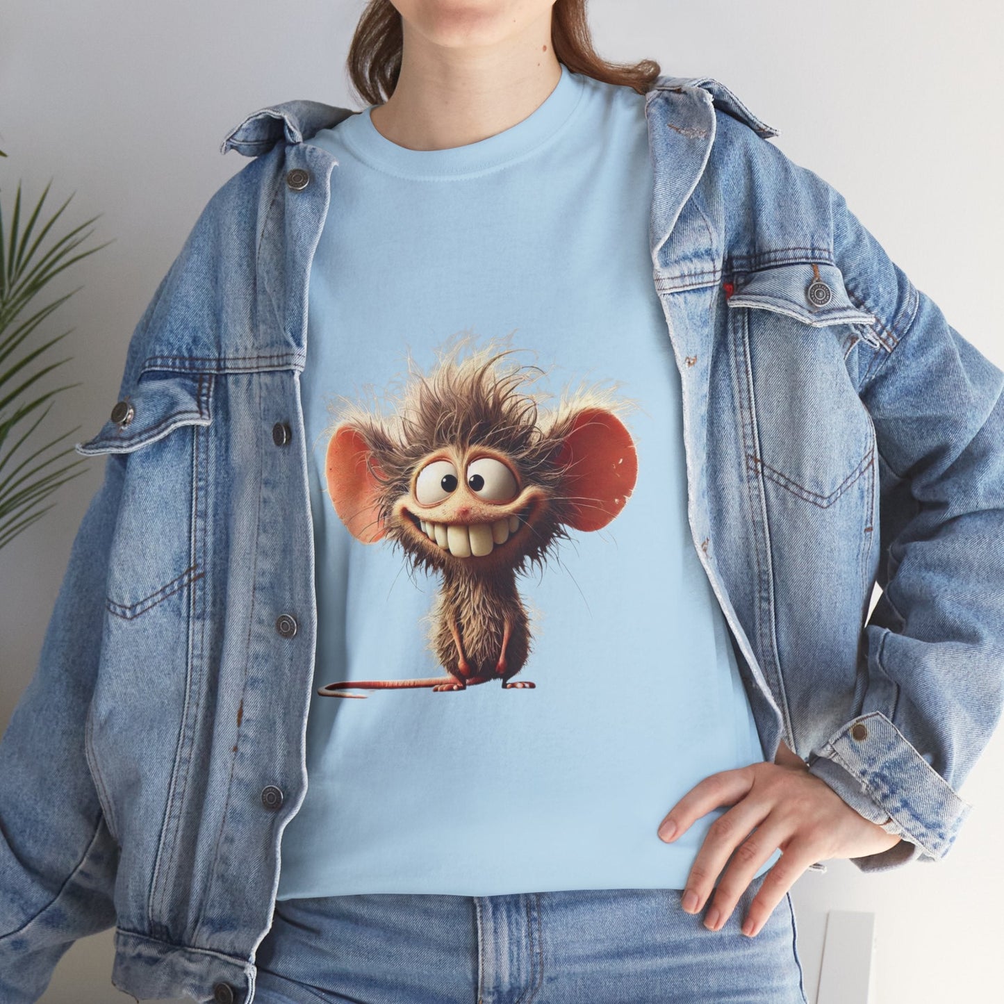 Funny Cartoon Mouse Unisex Heavy Cotton Tee - Perfect for Casual Wear and Gift Giving