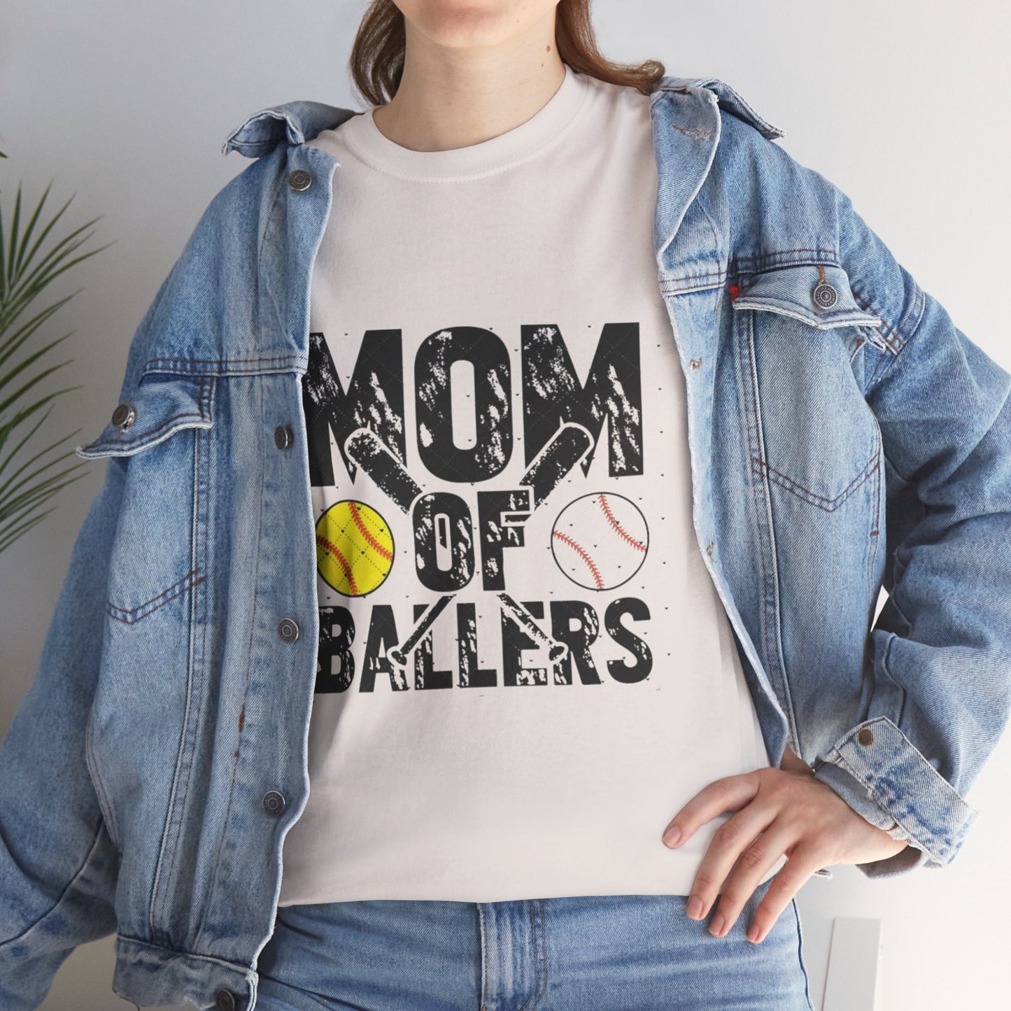 Mom of Ballers Unisex Heavy Cotton Tee - Perfect Gift for Sports Moms