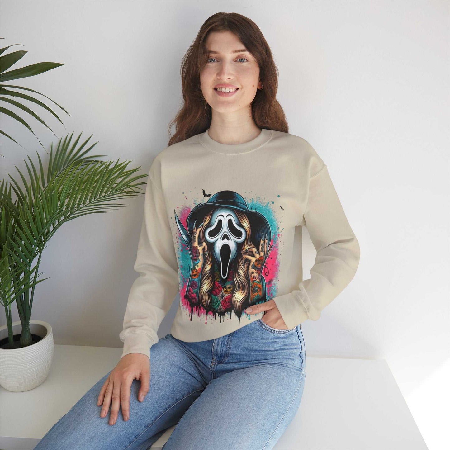 Scream Art Crewneck Sweatshirt, Horror Sweatshirt, Vintage Style Gift