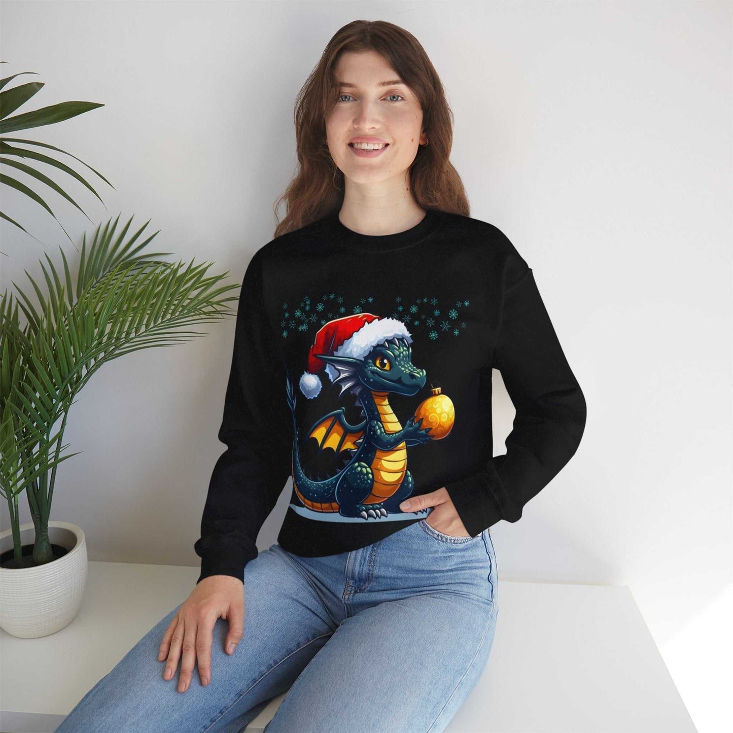 Dinosaur Christmas Sweatshirt, Funny Christmas Dinosaur Gift