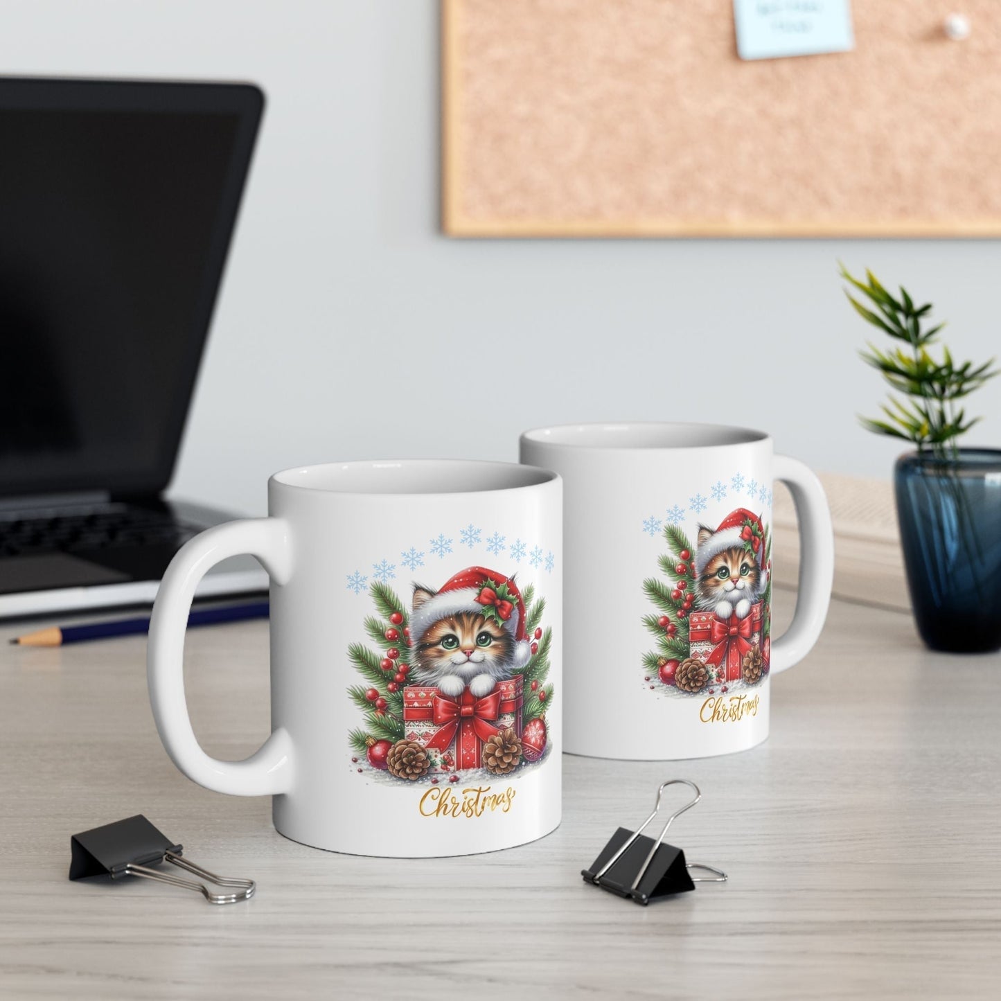Merry Cats Christmas Mugs, Gift for Animal Lovers
